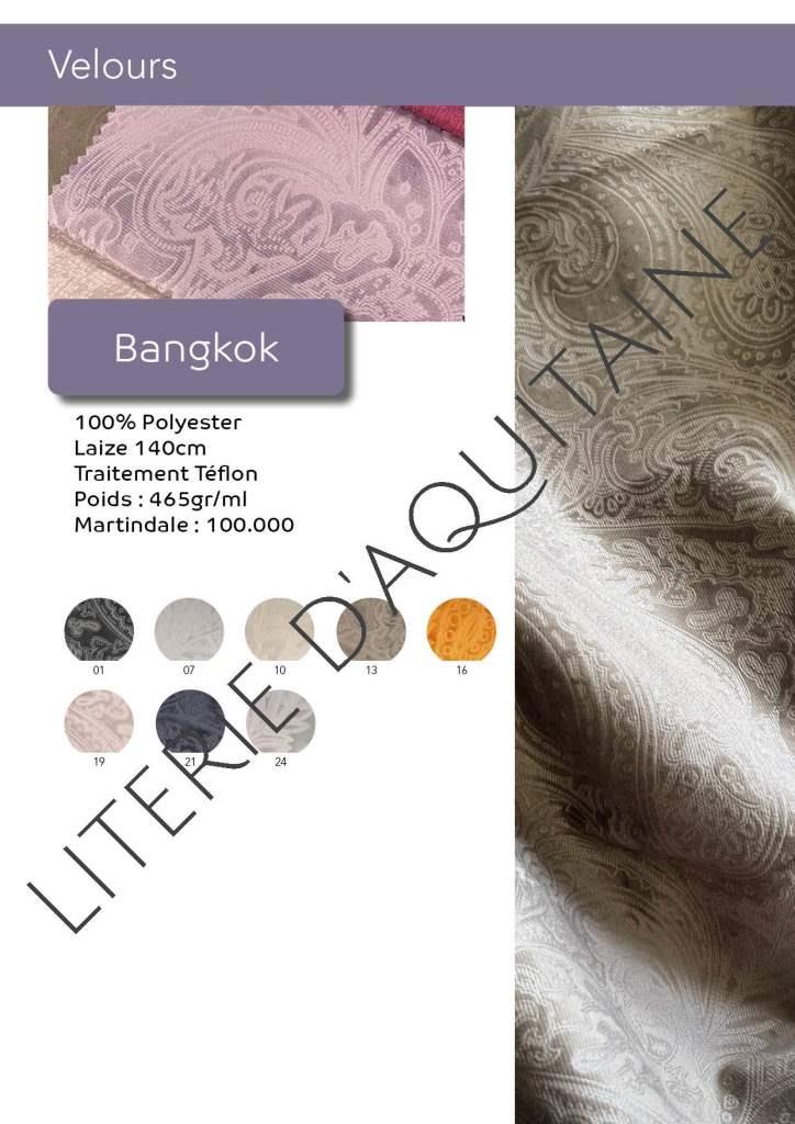 VELOURS BANGKOK FROCA 100% Polyester Laize 140cm Traitement Téflon Poids : 465gr/ml Martindale : 100.000 8 coloris