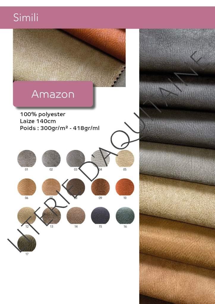 SIMILI SKAÏ AMAZON FROCA 100% polyester Laize 140cm Poids : 300gr/m² - 418gr/ml 17 coloris