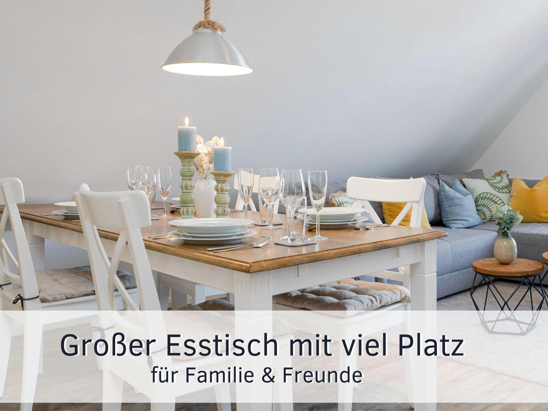 Fewo Lotsenbude - 5 P. - großer Esstisch mit viel Platz