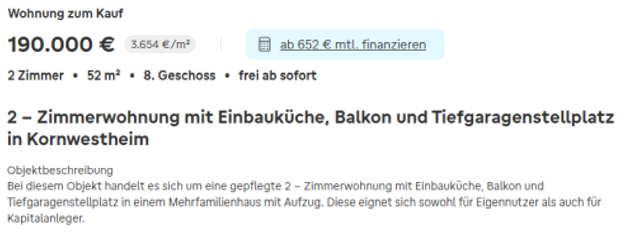 2 - Zimmerwohnung in Kornwestheim