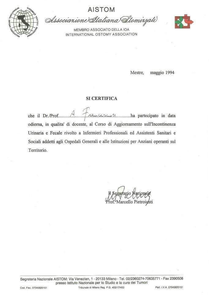 DOTT.ALESSANDRO FRANCESCON Specialista in Geriatria e Gerontologia -Osteoporosi-