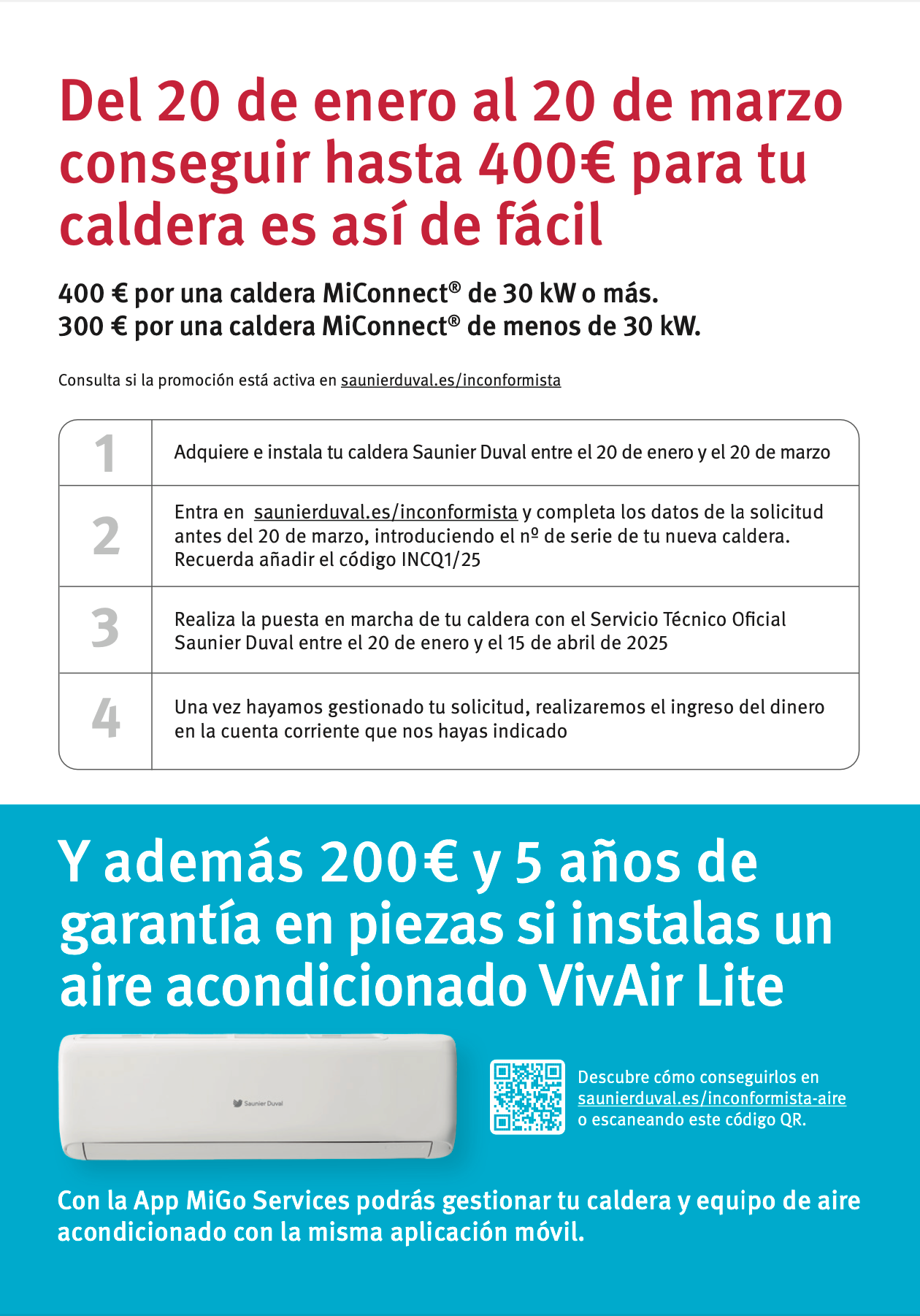 PROMO CALDERAS SAUNIER DUVAL 2024 SEMOGAS