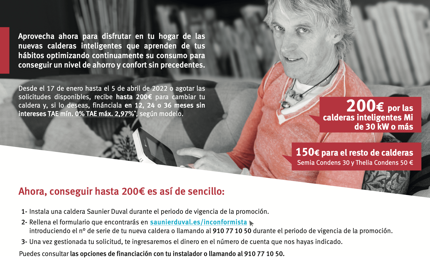 Hasta 200 € de regalo para renovar tu caldera Saunier Duval en Gipuzkoa - semogas Renove #inconformista 2022 de Saunier Duval - Semogas.es