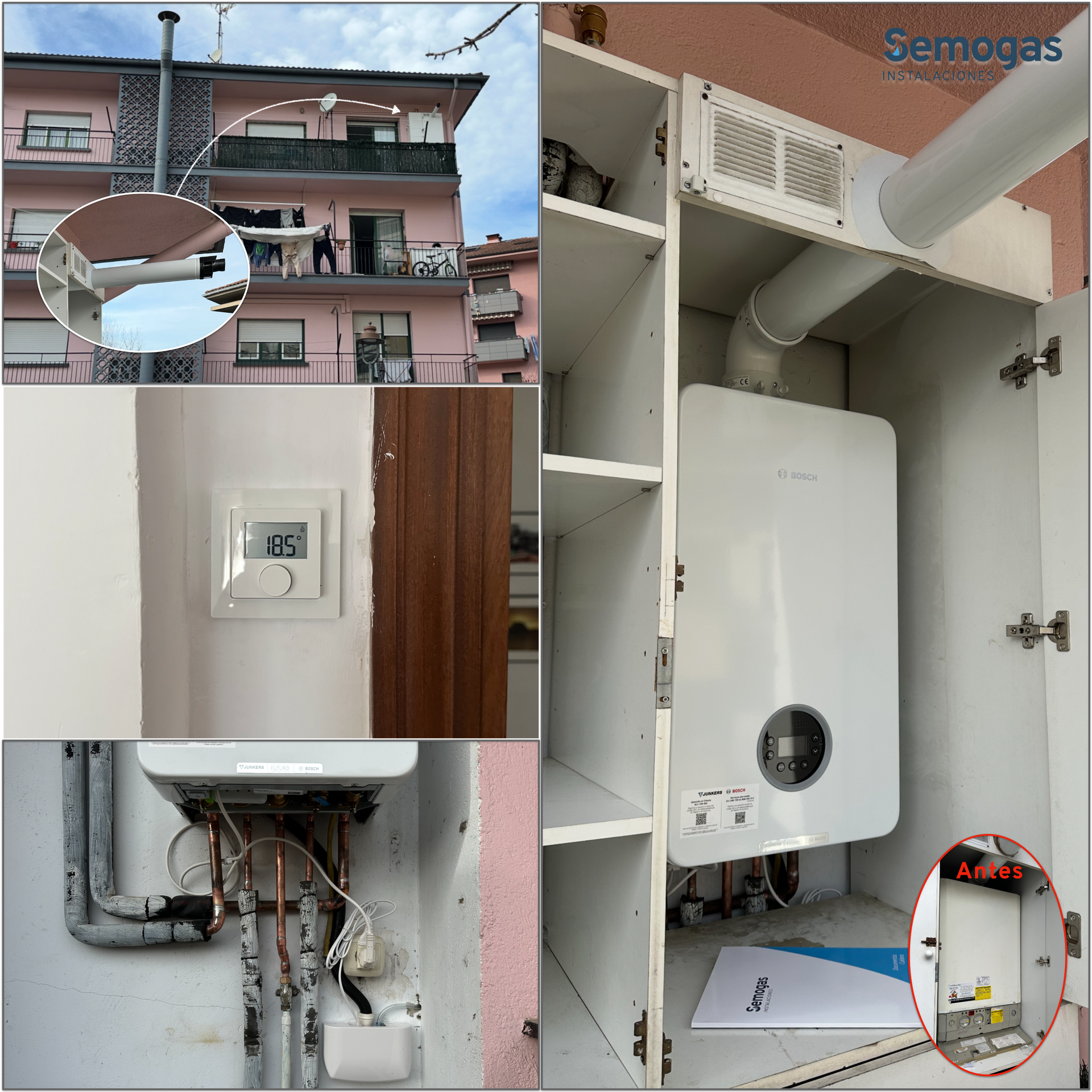 Caldera Junkers Bosch Condens 4300i W 24/25 en Usurbil - Semogas.es