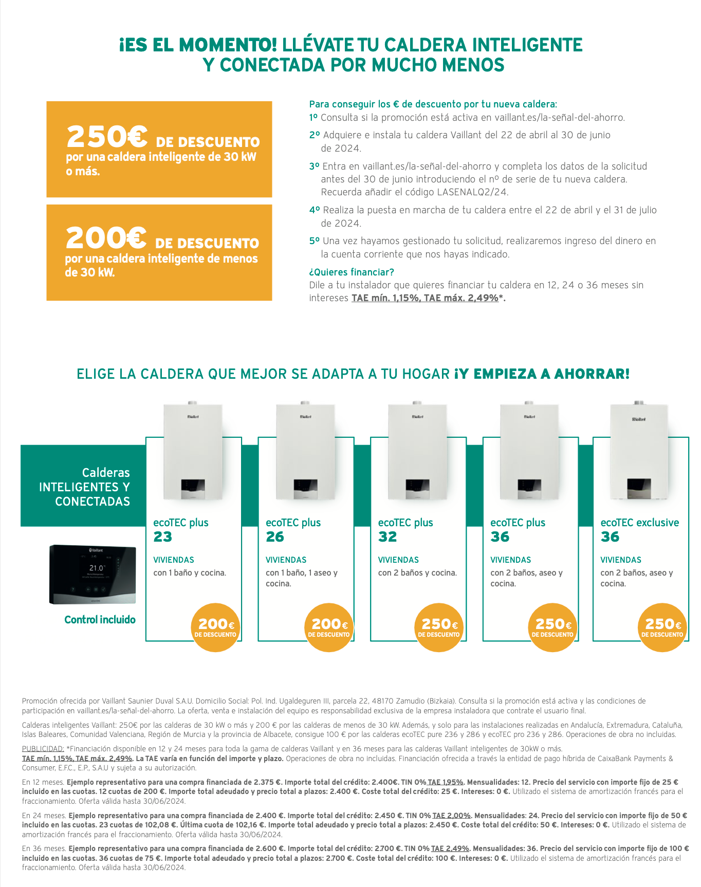 Ayudas y Renove para calderas Vaillant en Gipuzkoa 2024 Semogas