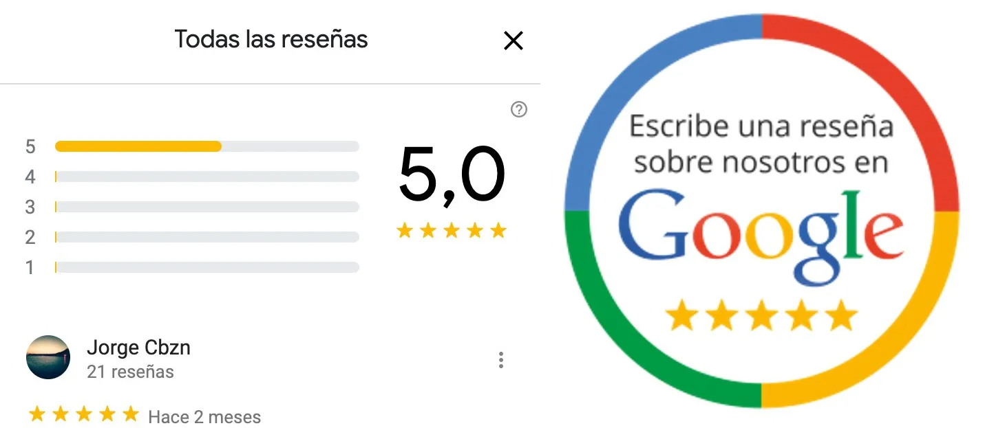 Valoraciones de clientes Reseñas en Google My Business