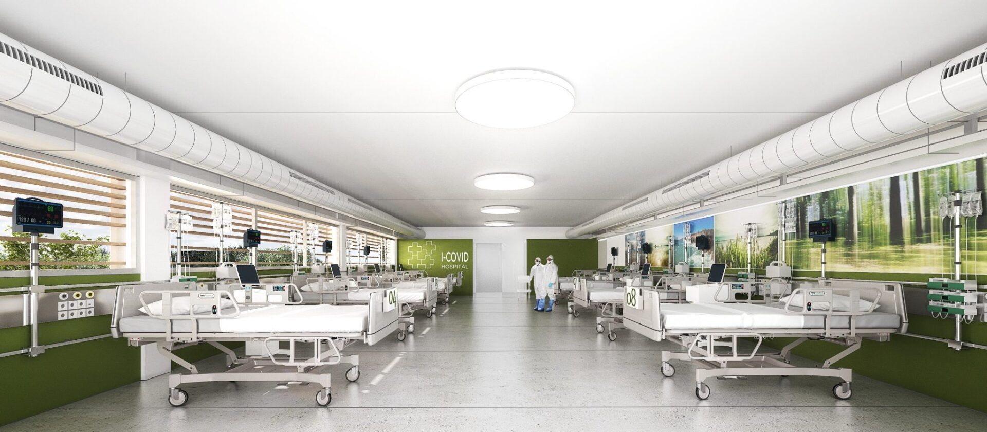 Imágenes interiores del Hospital de Bellvitge I-Covid Compact.
