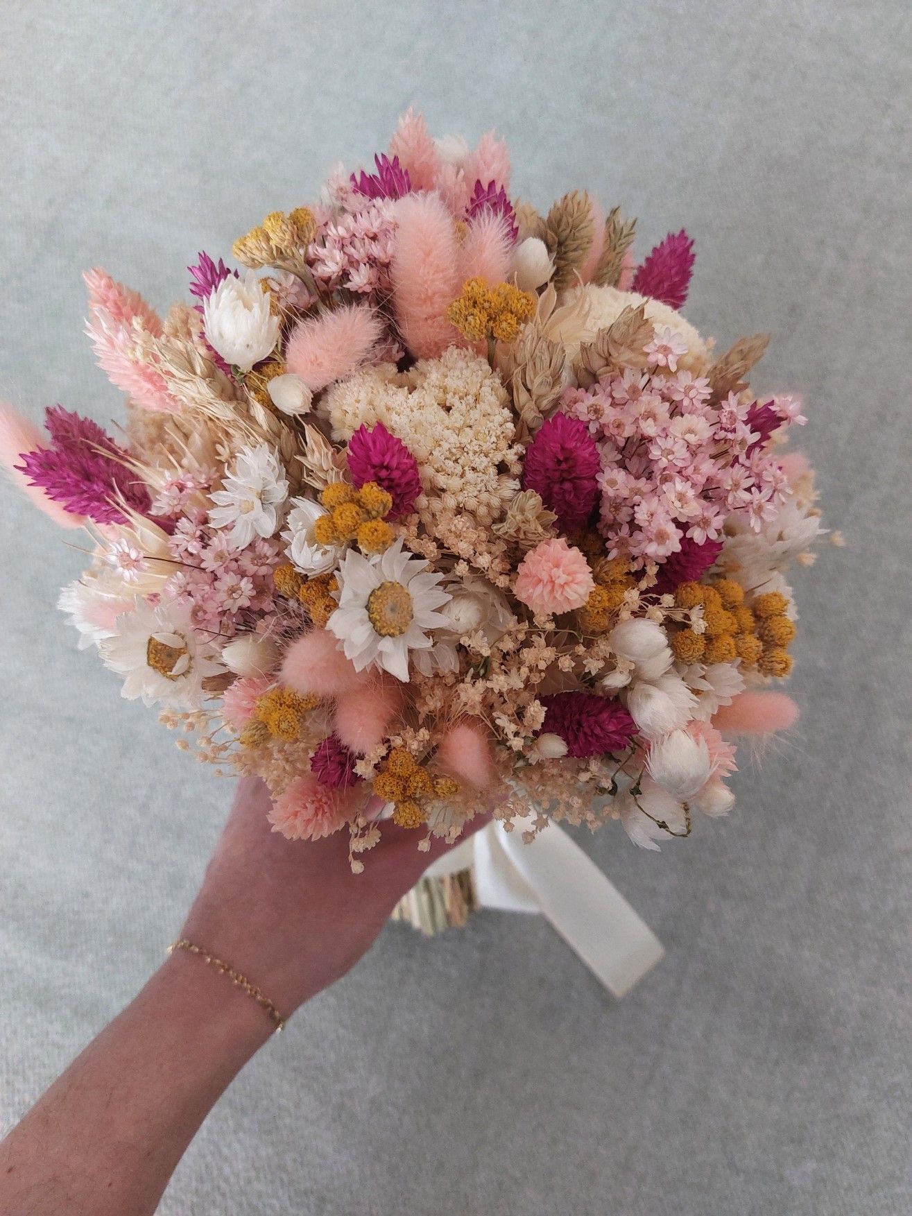 bouquet de mariée précieux rose et blanc @influencenaturelle