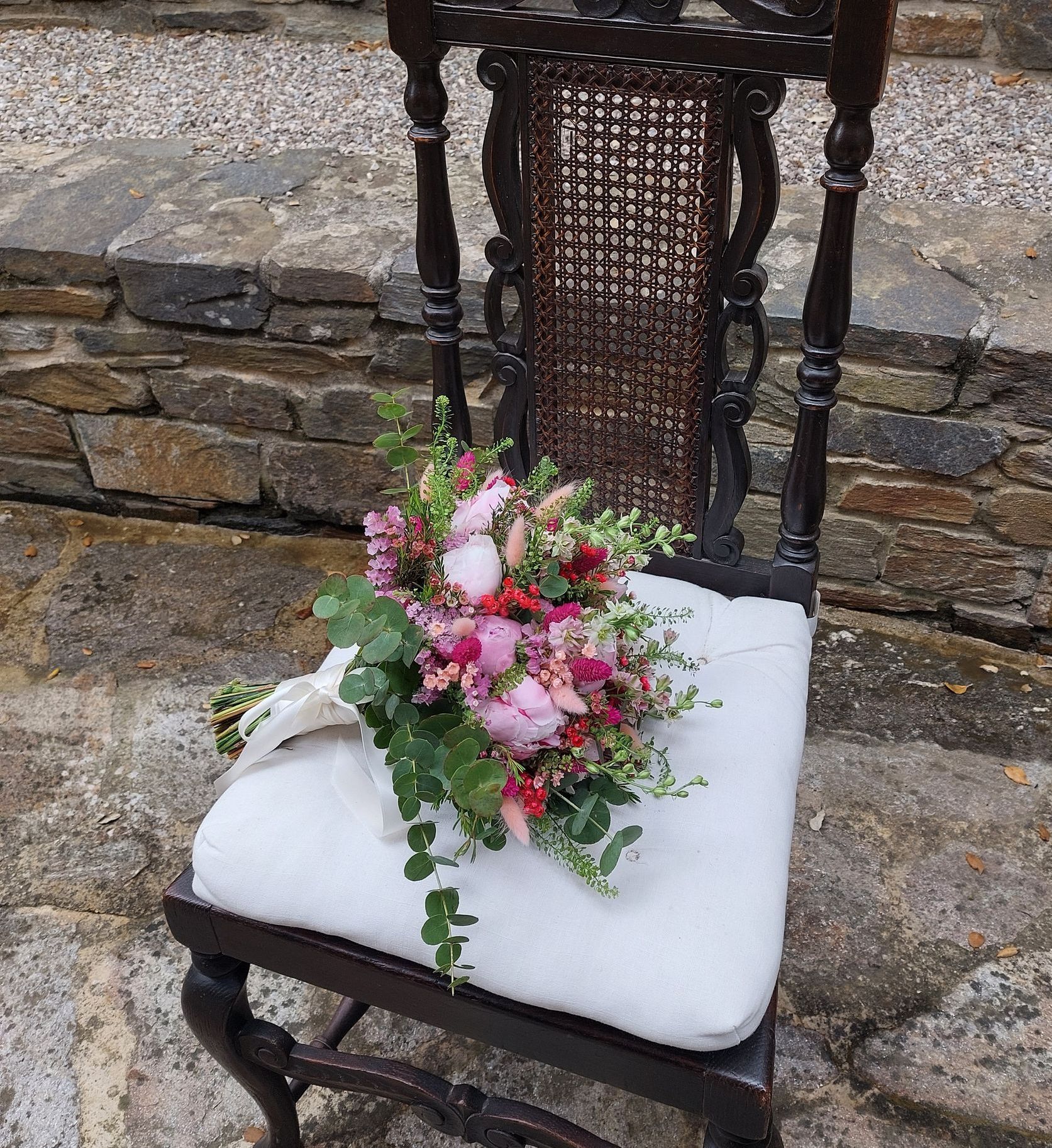 bouquet de la mariée bohème rose @influencenaturelle