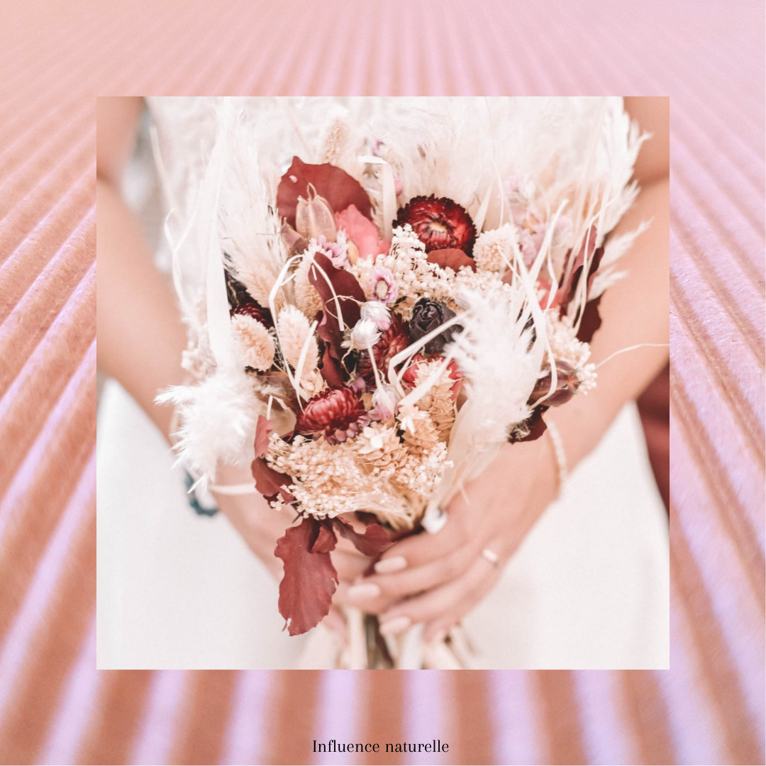 Mariage en fleurs séchées