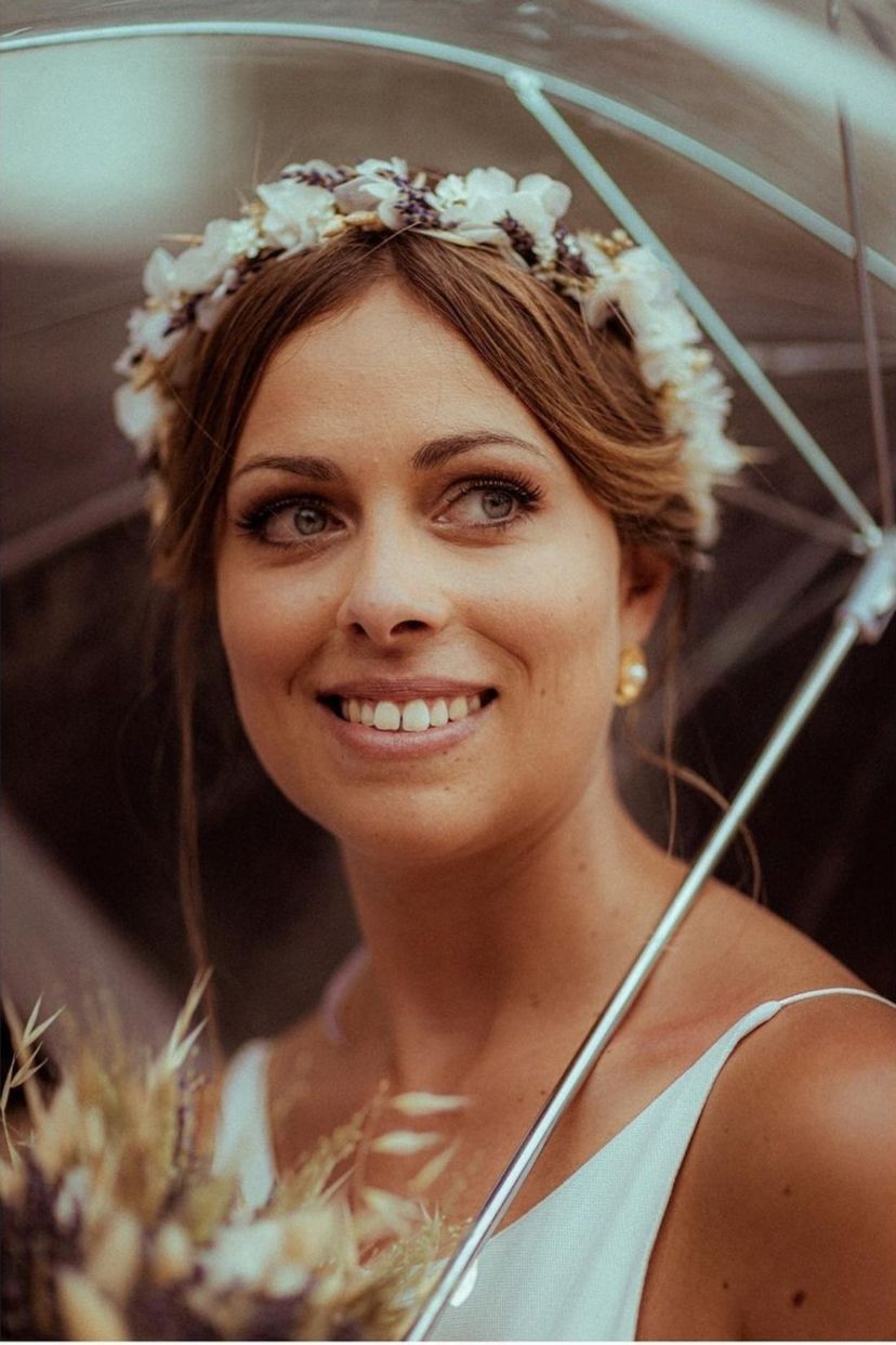 Couronne en fleurs séchées