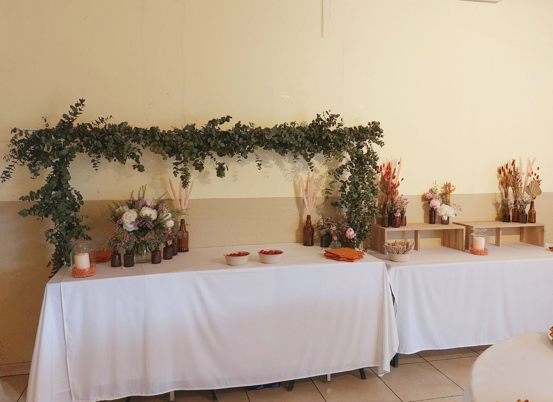 décoration de buffet mariage champêtre