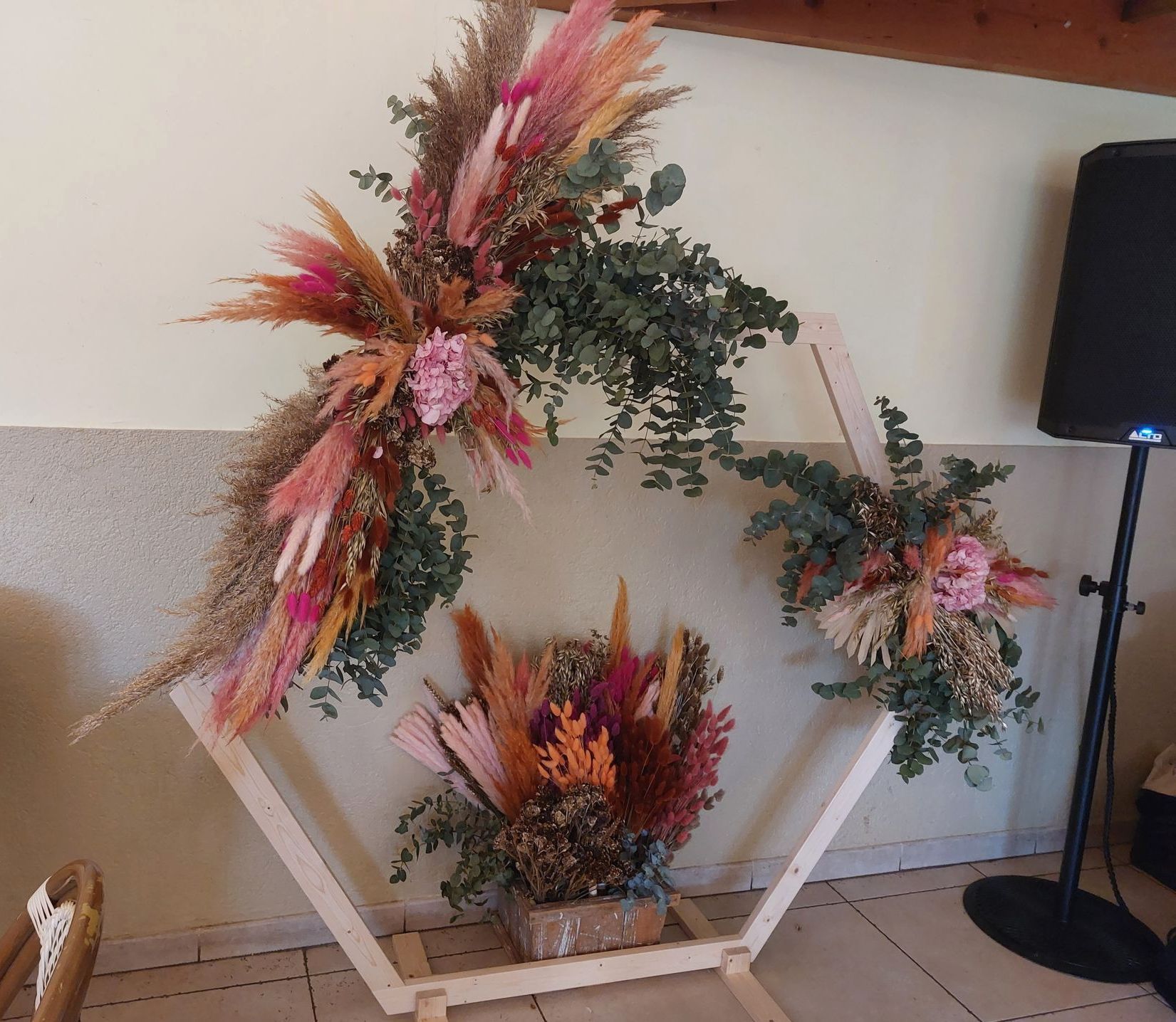 décoration de réception de mariage bohème