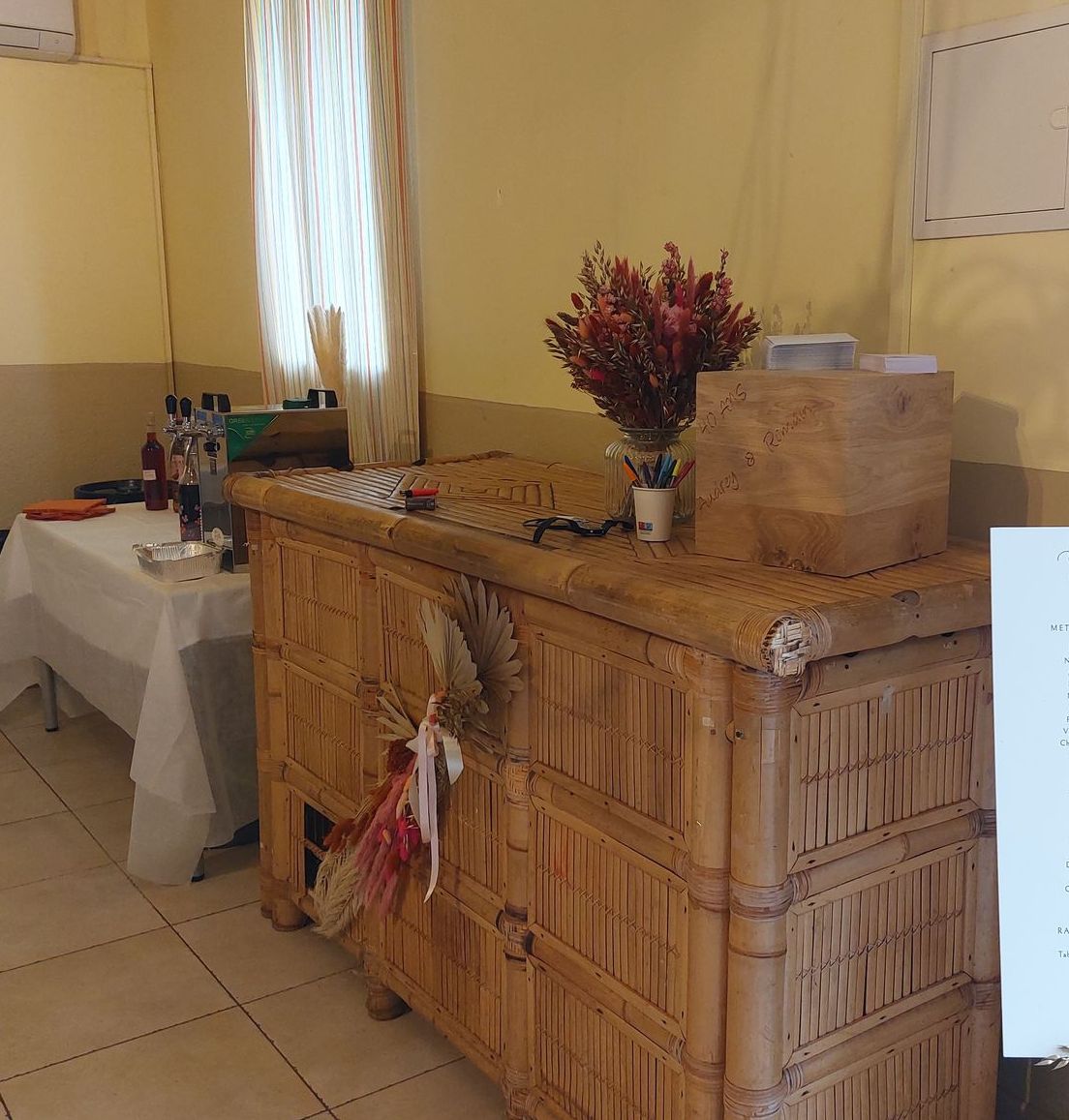 décoration table de l'urne de mariage