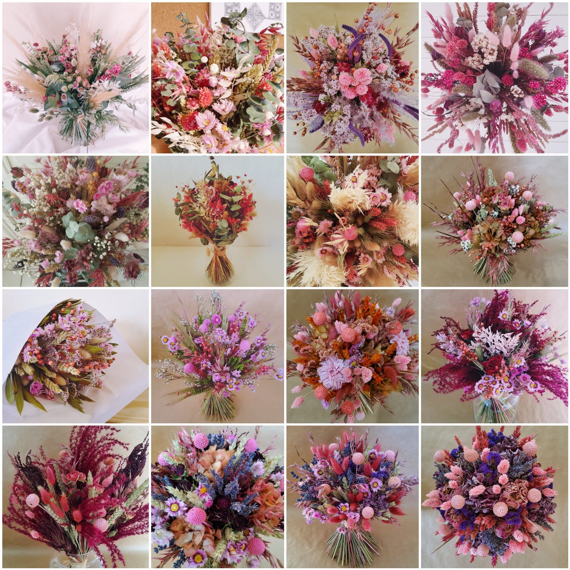 bouquet en fleurs séchées