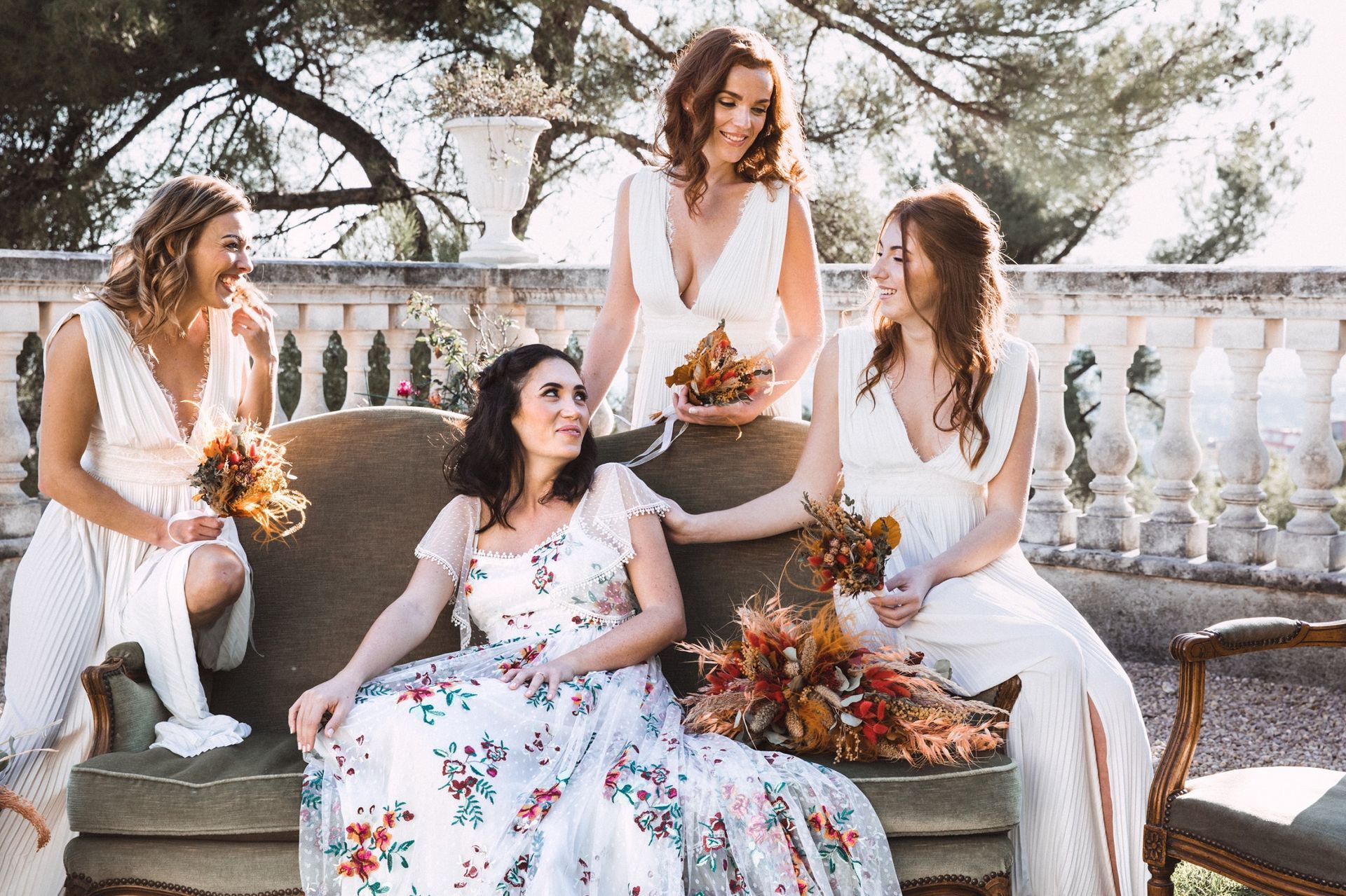 Bouquet de mariée, bouquet de demoiselles d honneur, Influence Naturelle