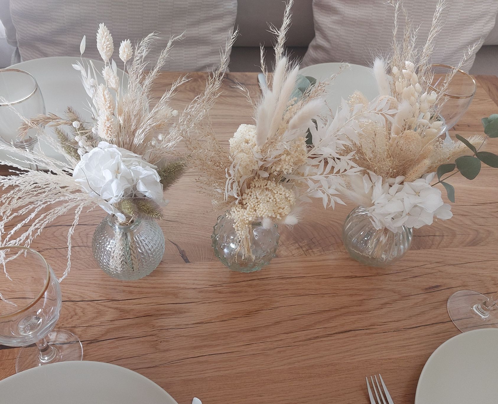 Petits bouquets de table mariage