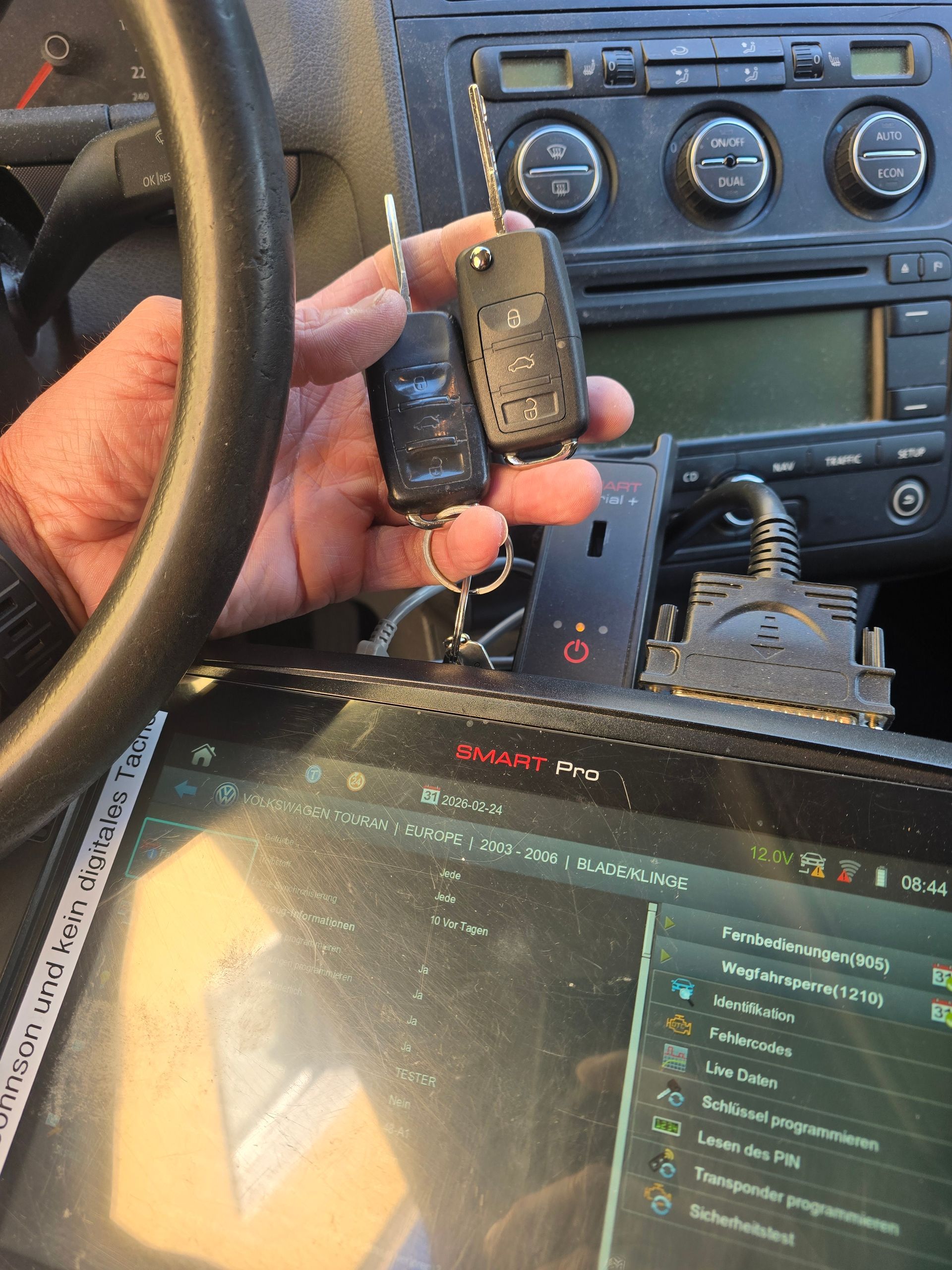 Schlüsselprogrammierung am Volkswagen Touran