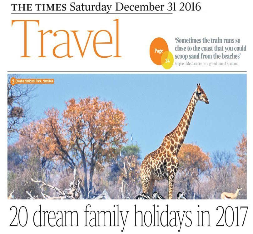 The Times Article, Voted 7th best Family Holiday