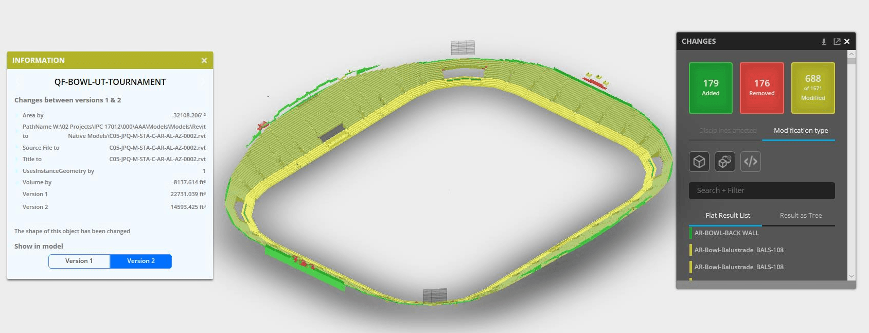 Verfolgung von Änderungen in BIM360