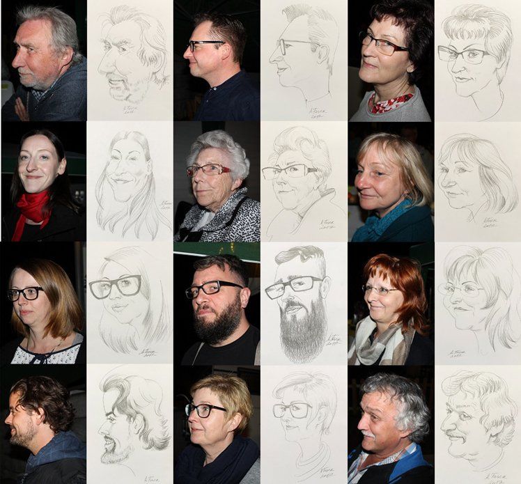 Karikatur des Kunden nach Foto