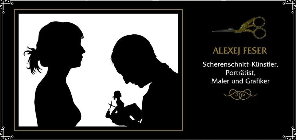 Papierporträts in Berlin. Ein Schattenriss - oder Silhouettenkünstler kreiert in wenigen Minuten Papierporträts in Berlin.