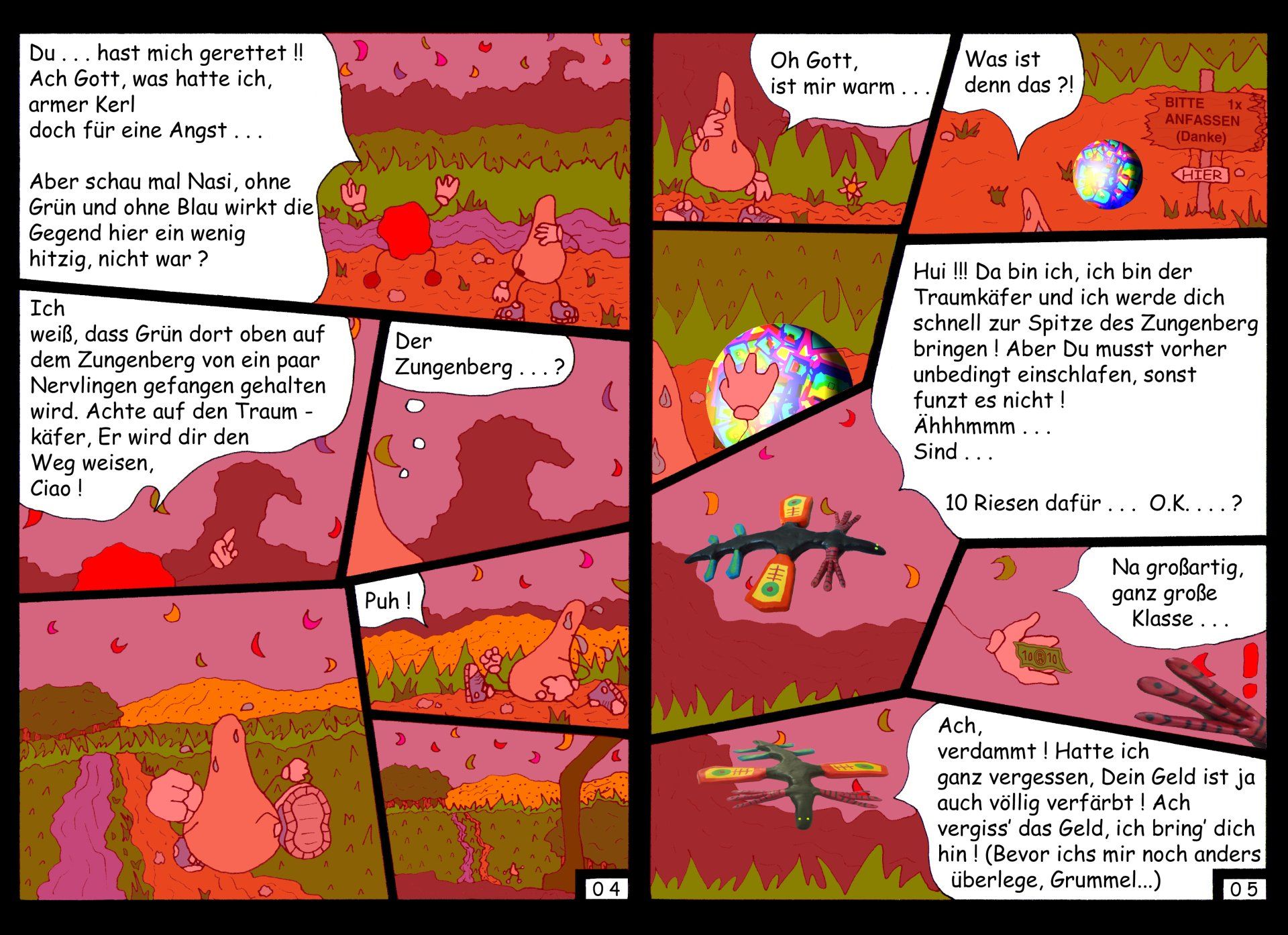 ''Nasen-Comic 4'' - Mit Bleistift & Fineliner gezeichnet, eingescannt und mit Photoshop digitalisiert