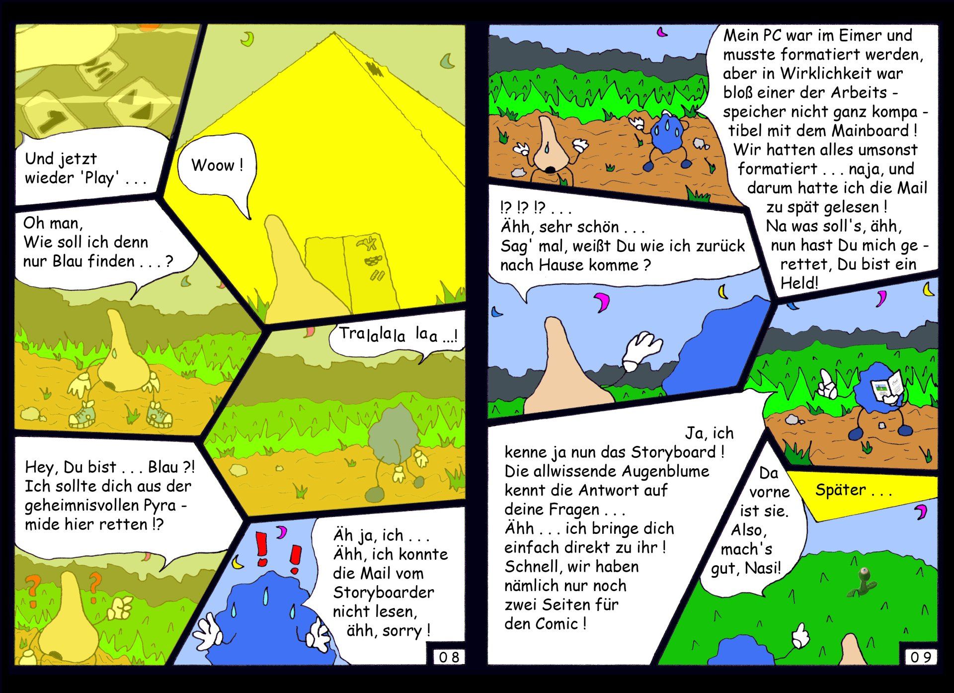 ''Nasen-Comic 6'' - Mit Bleistift & Fineliner gezeichnet, eingescannt und mit Photoshop digitalisiert