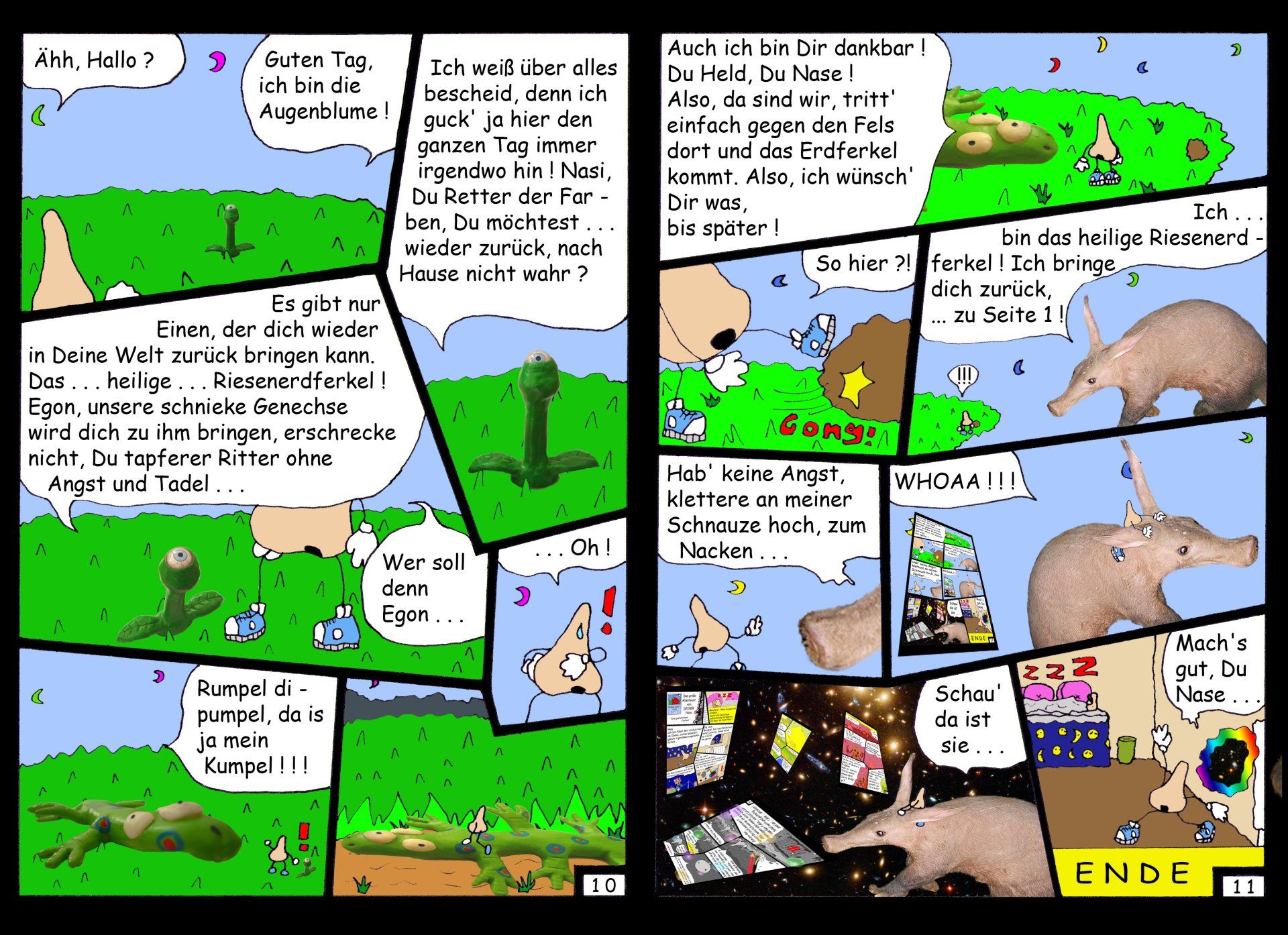 ''Nasen-Comic 7'' - Mit Bleistift & Fineliner gezeichnet, eingescannt und mit Photoshop digitalisiert