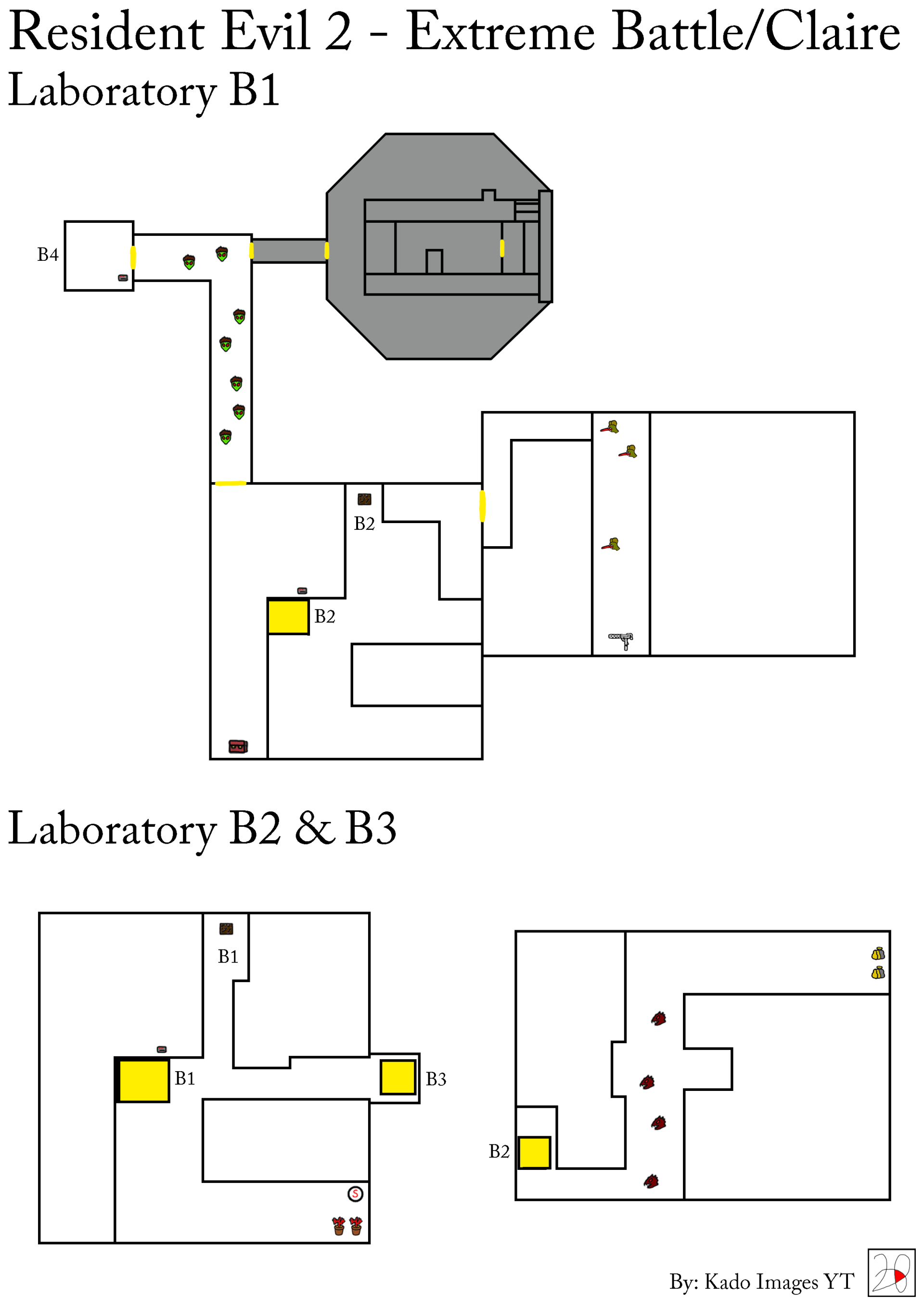 Resident Evil 2 - Extrem Battle - Claire - Laboratory B1, B2, B3 maps kadoimages