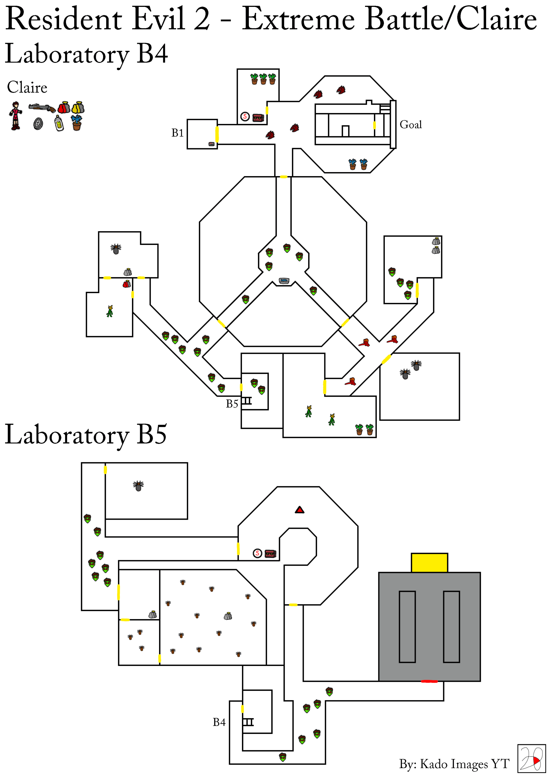 Resident Evil 2 - Extrem Battle - Claire - Laboratory B4, B5 maps kadoimages