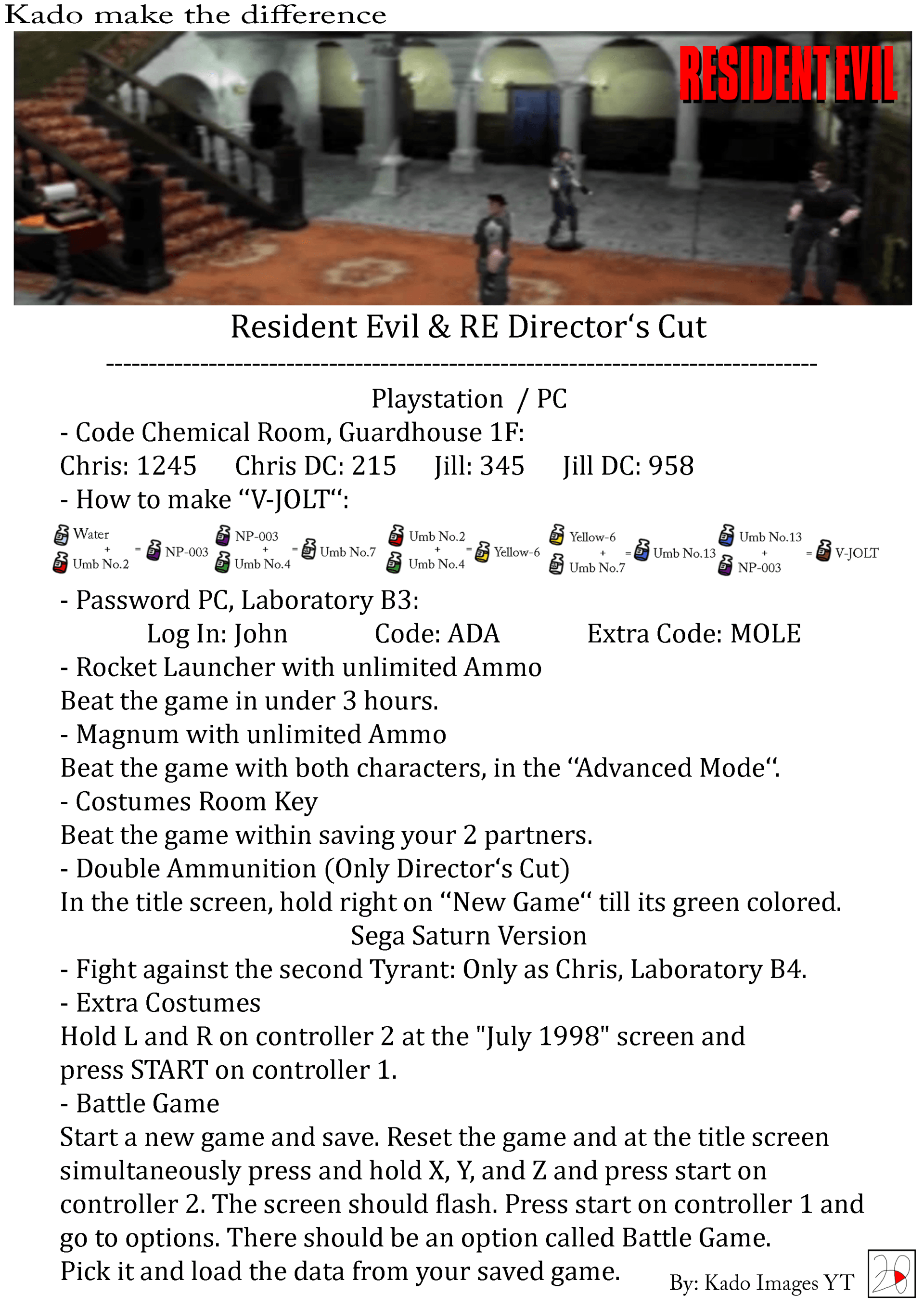 Resident Evil Cheats 1 kadoimages