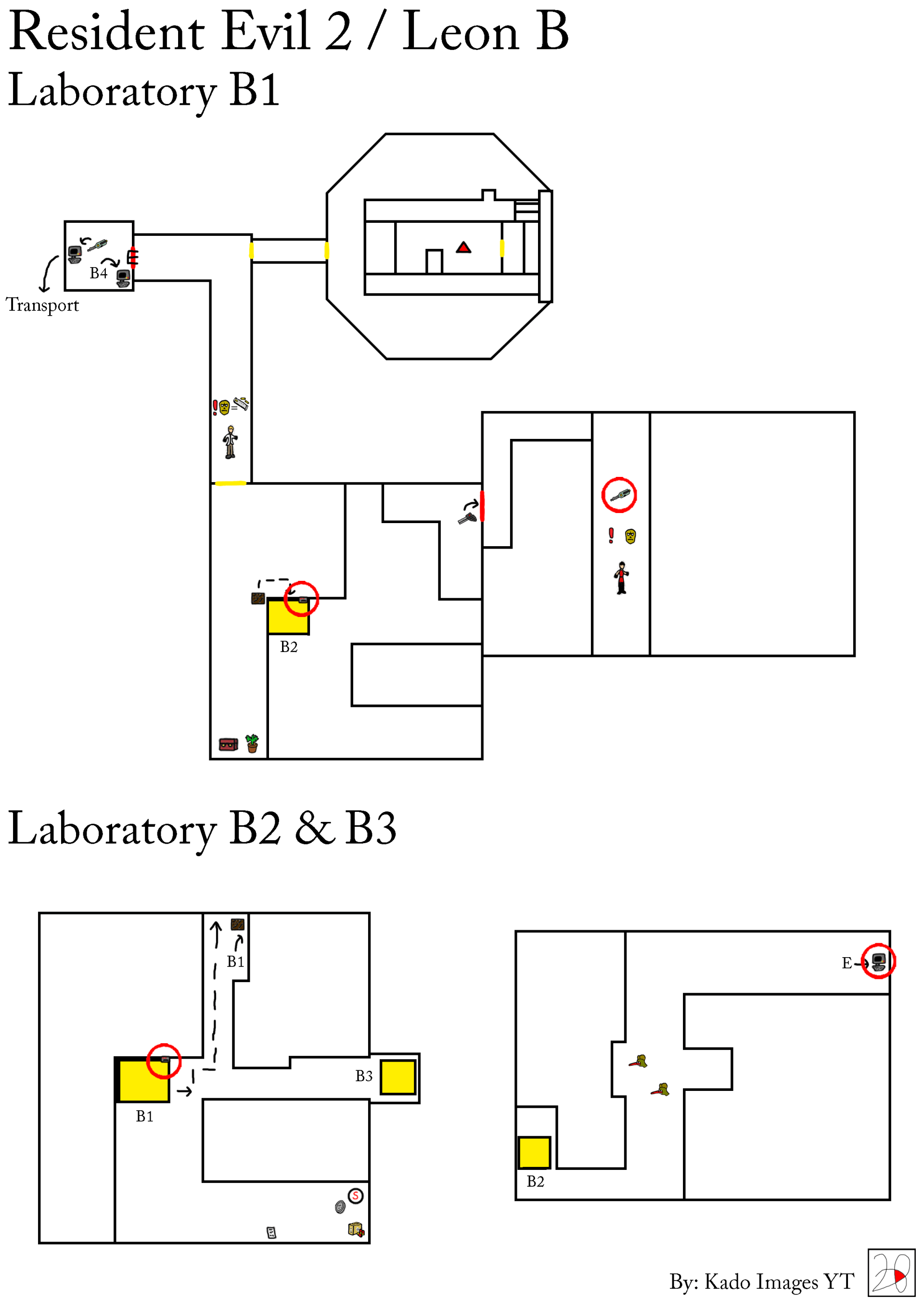 Resident Evil 2 - Leon B - Laboratory B1, B2, B3 maps kadoimages