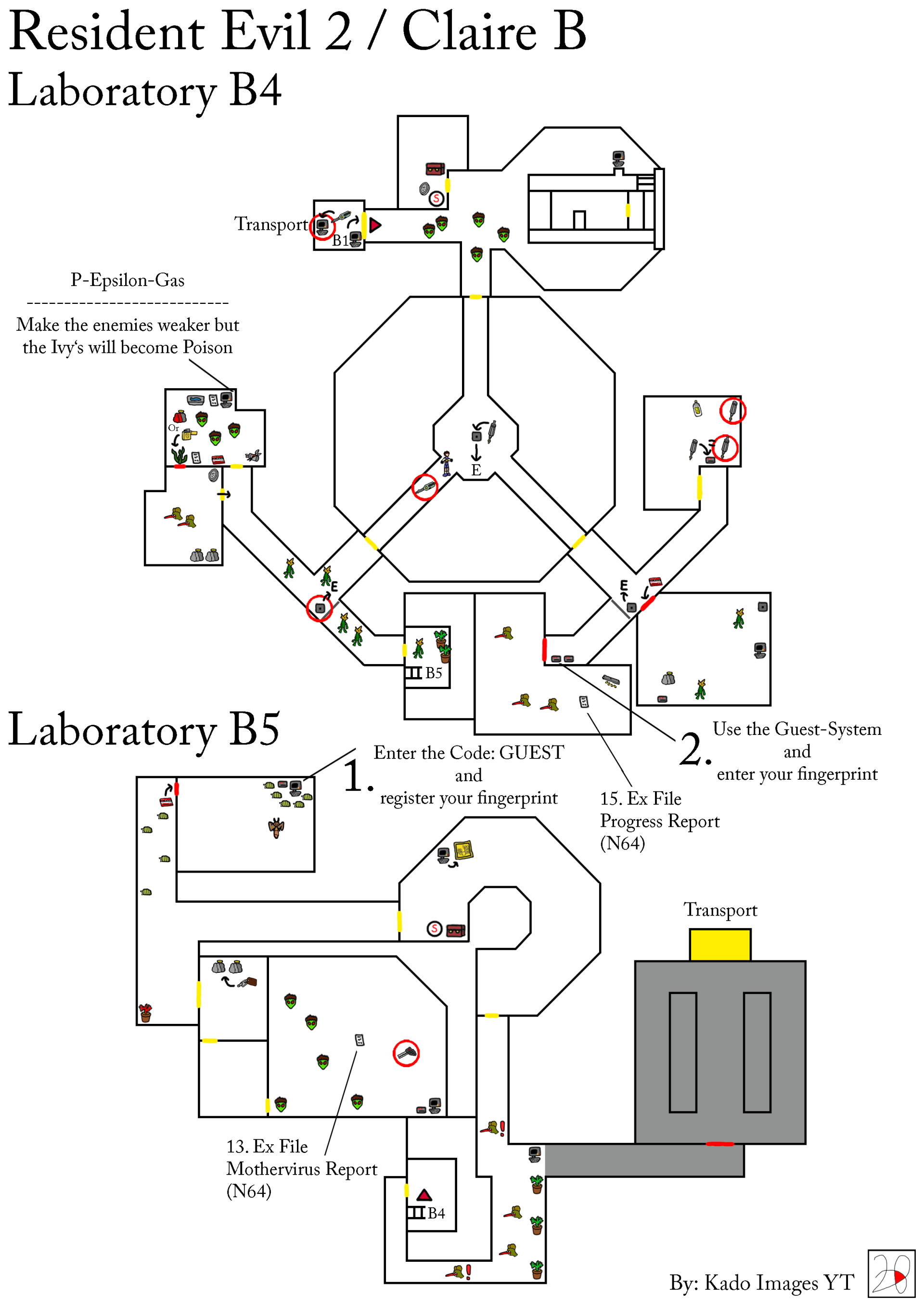 Resident Evil 2 - Claire B - Laboratory B4, B5 maps kadoimages