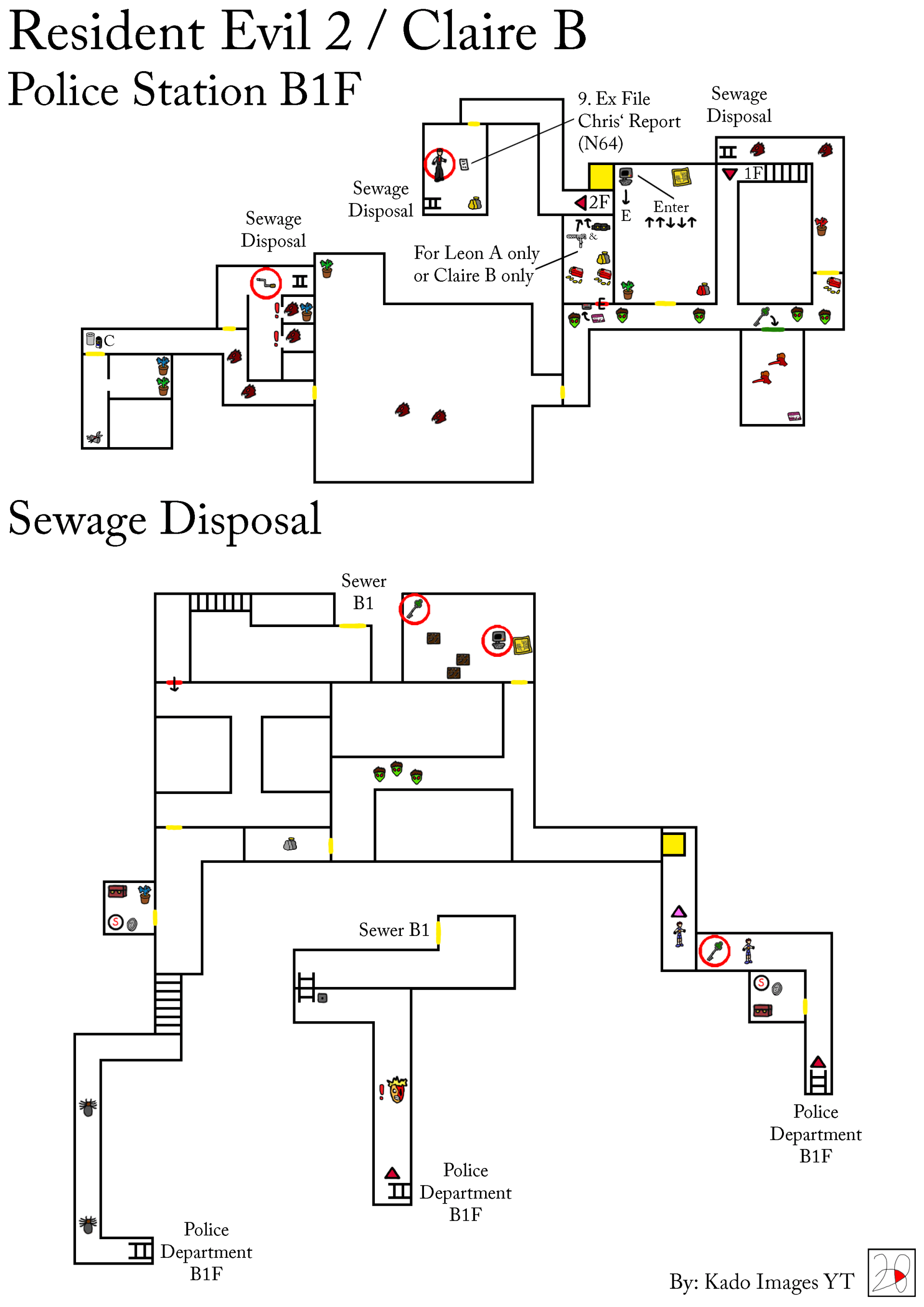 Resident Evil 2 - Claire B - Police Department B1F, Sewage Disposal maps kadoimages