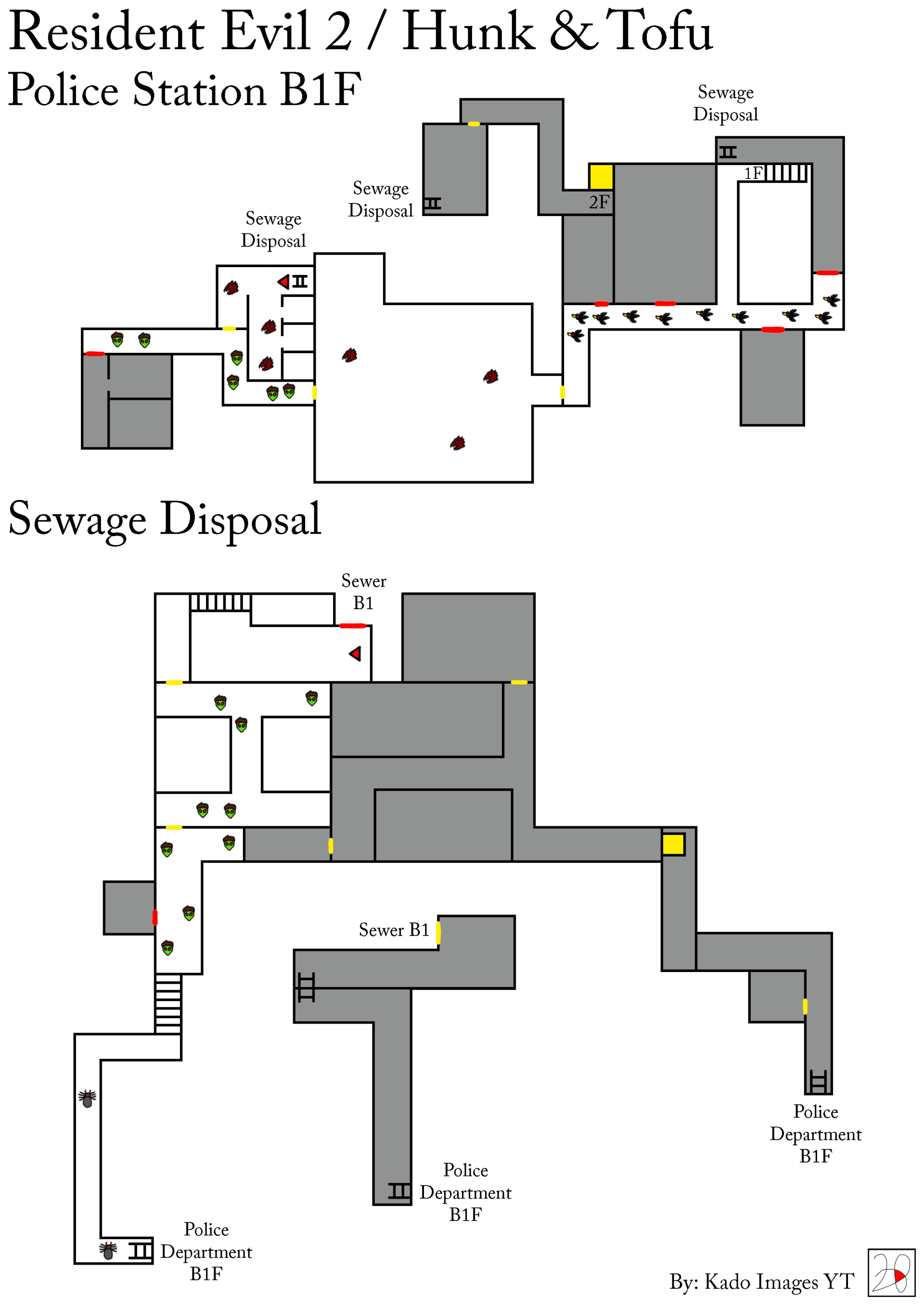 Resident Evil 2 - Hunk / Tofu - Police Department B1F, Sewage Disposal maps kadoimages