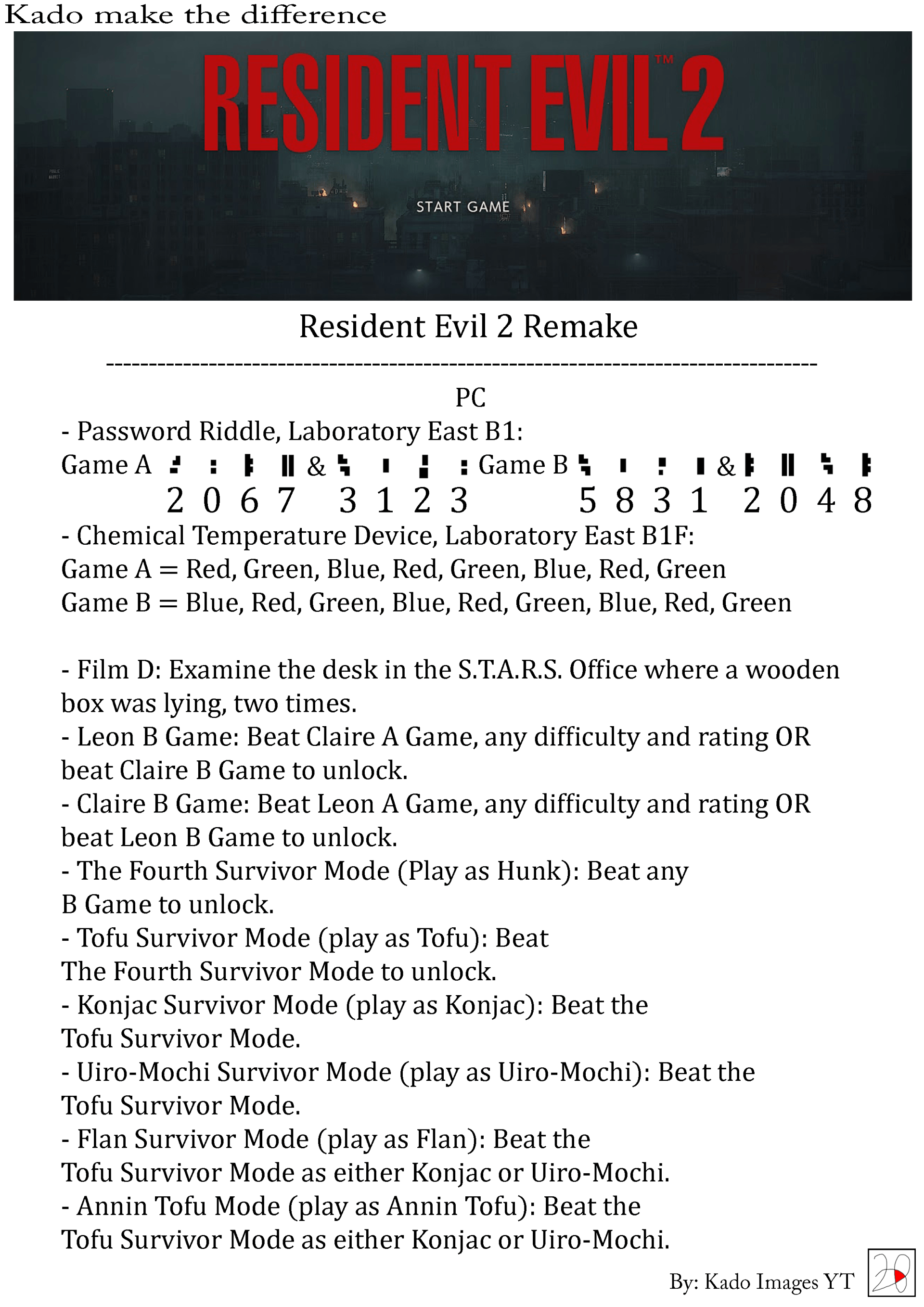 Resident Evil 2 Remake Cheats 2 kadoimages