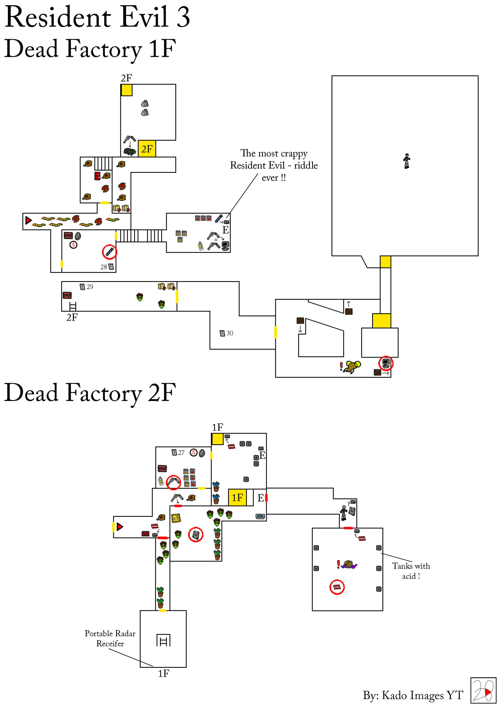 Resident Evil 3 - Dead Factory 1F, 2F maps kadoimages