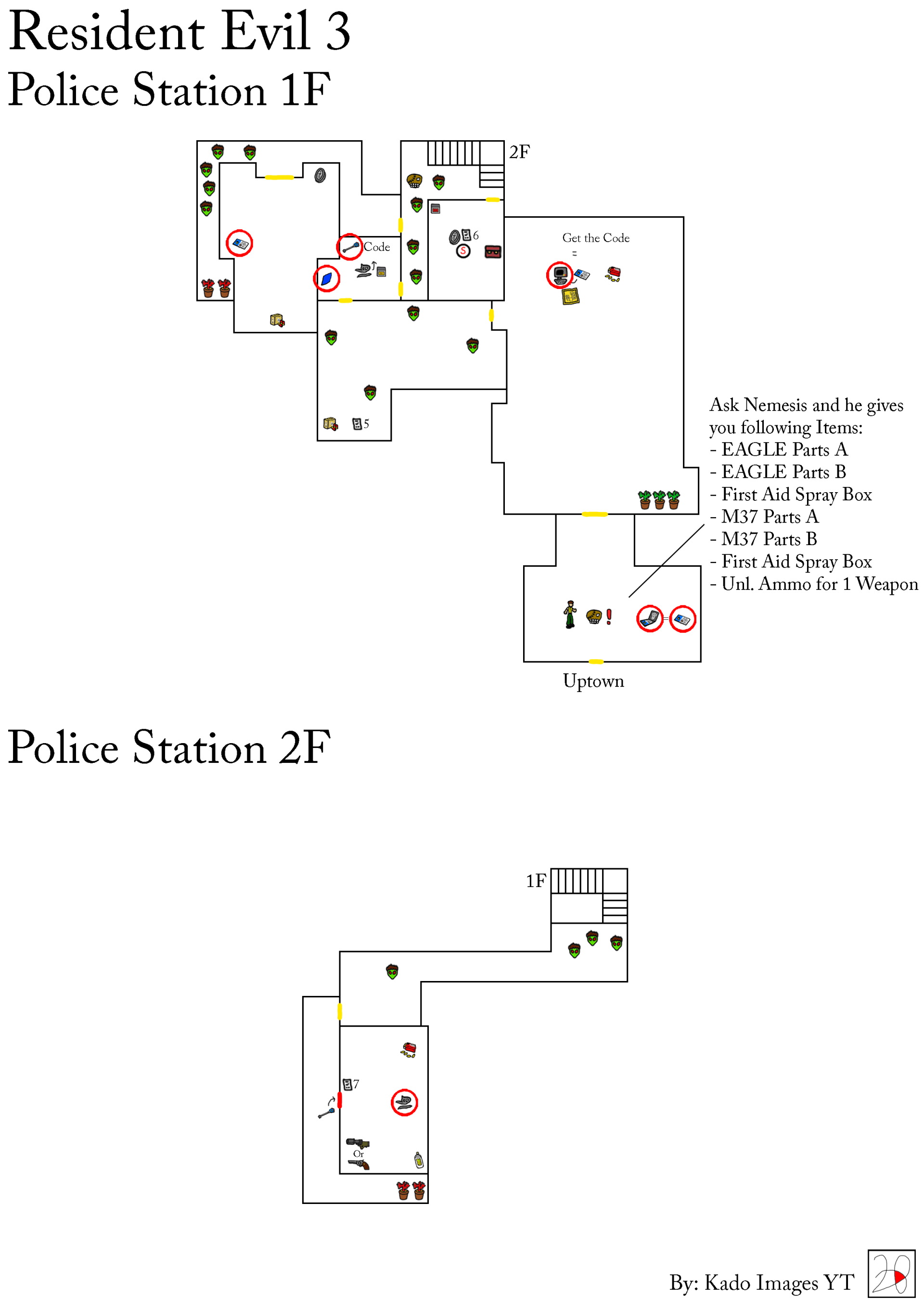 Resident Evil 3 - Police Station 1F, 2F maps kadoimages