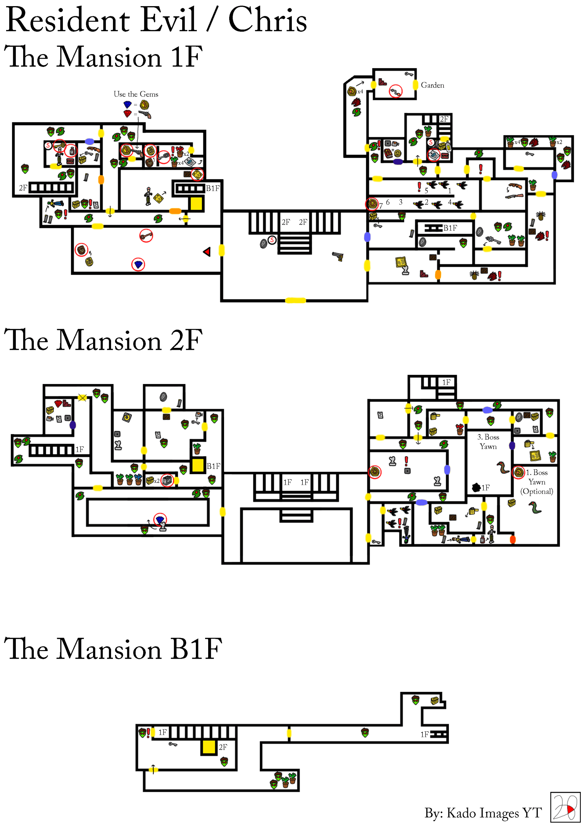 Resident Evil Chris - Mansion 1F, 2F, B1F kadoimages