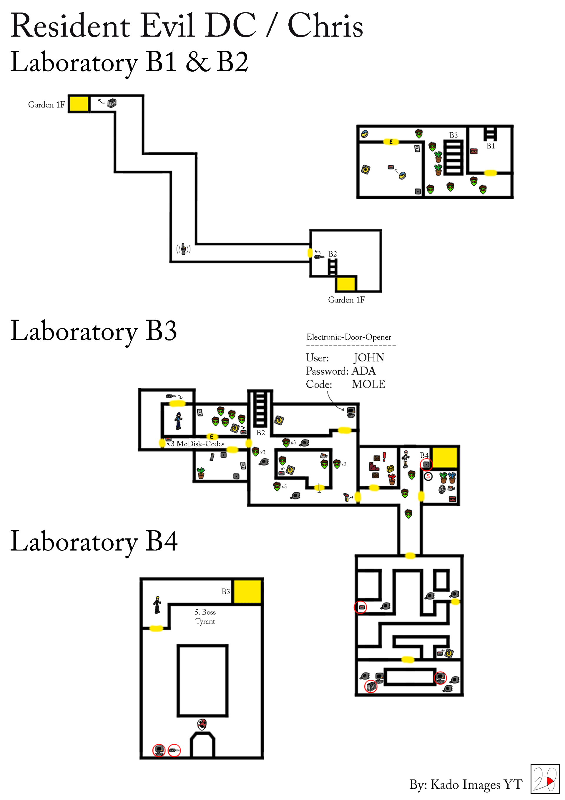 Resident Evil DC - Chris Laboratory B1, B2, B3, B4 Maps kadoimages