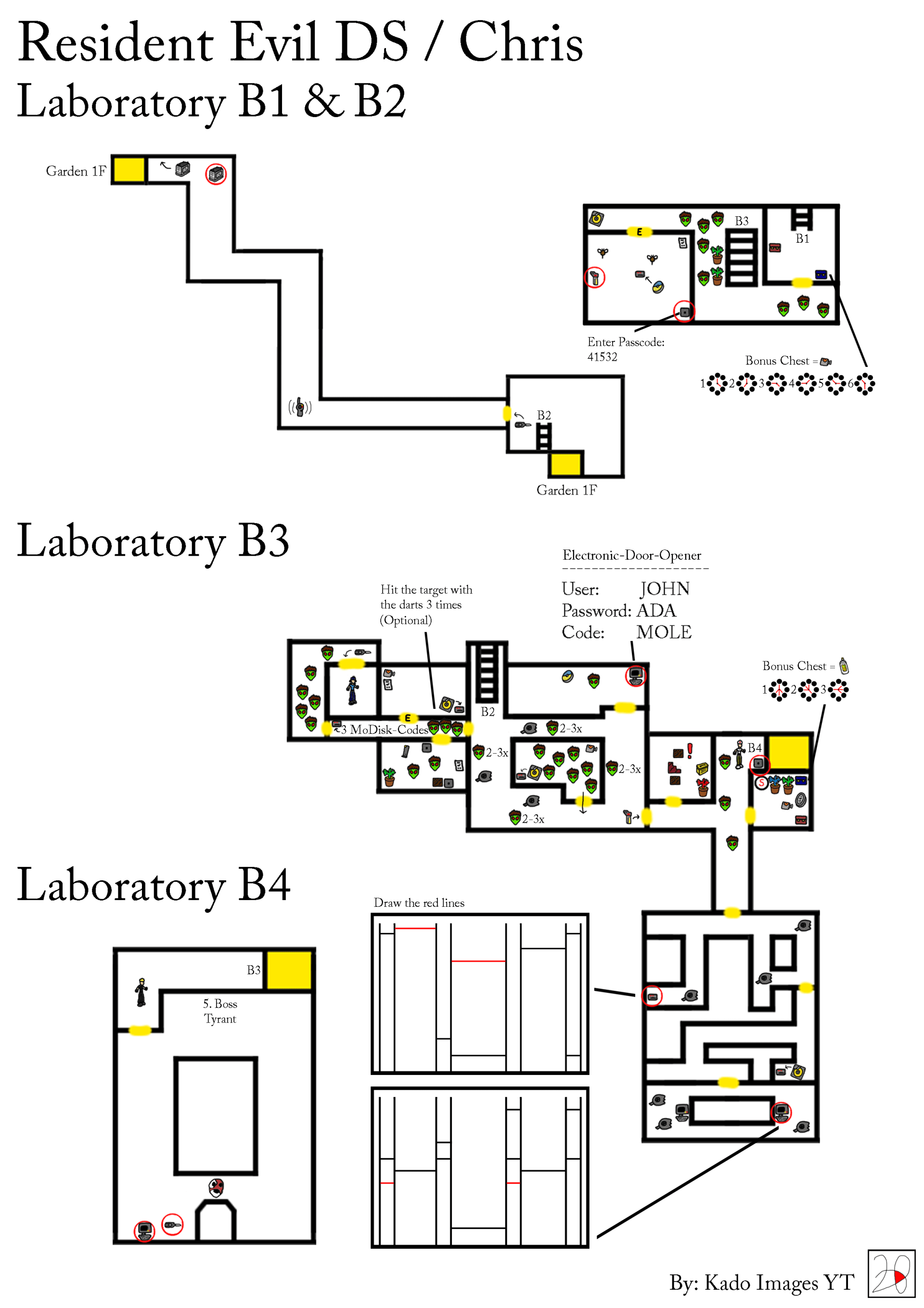 Resident Evil DS - Chris Laboratory B1, B2, B3, B4 Maps kadoimages