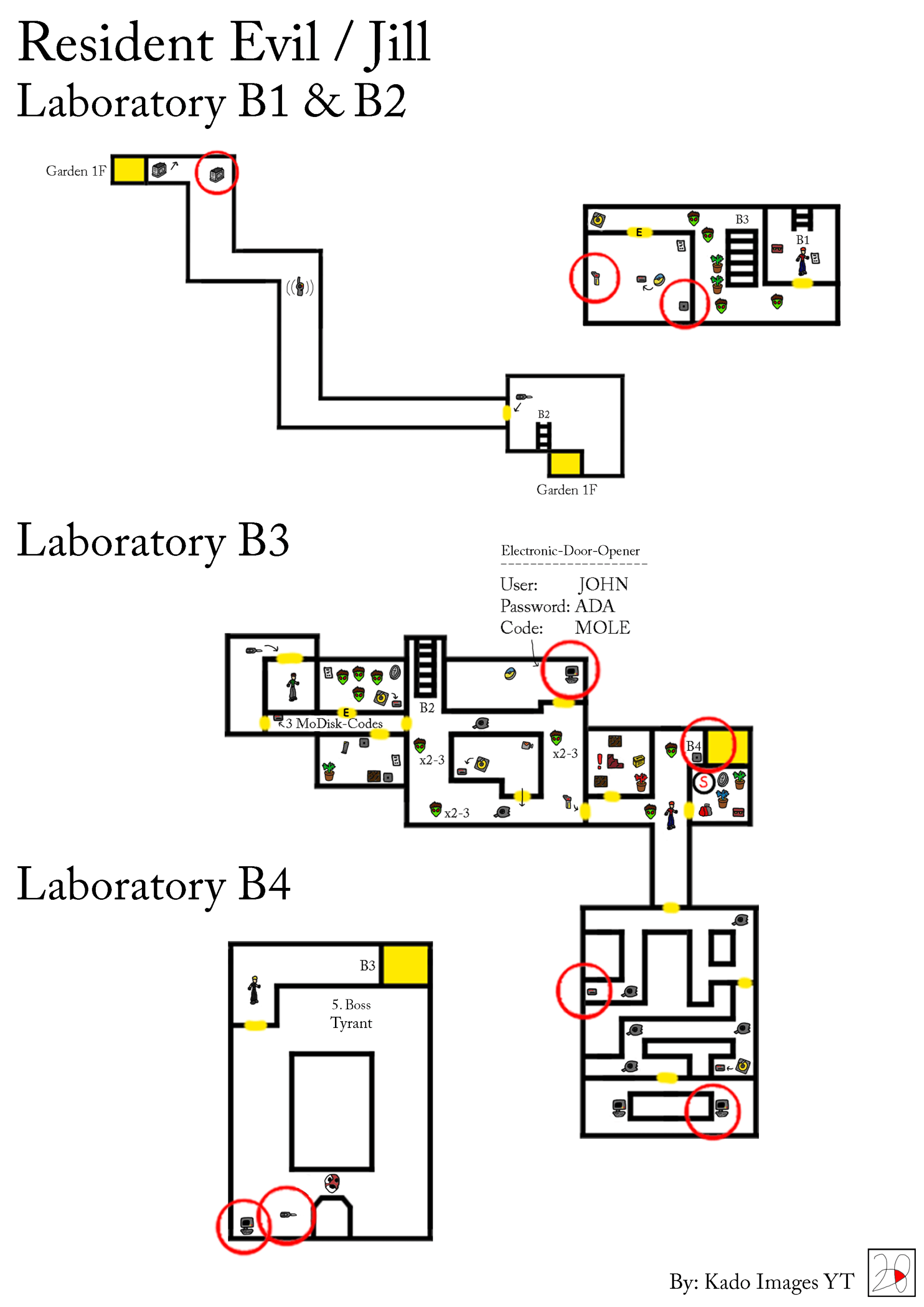 Resident Evil Jill - Laboratory B1, B2, B3, B4 kado