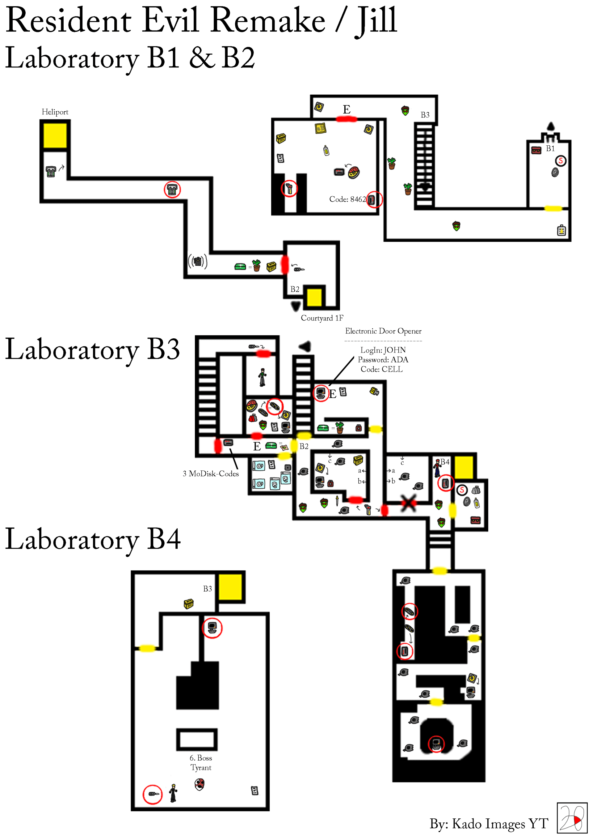 Resident Evil Remake - Jill Laboratory B1, B2, B3, B4 Maps kadoimages