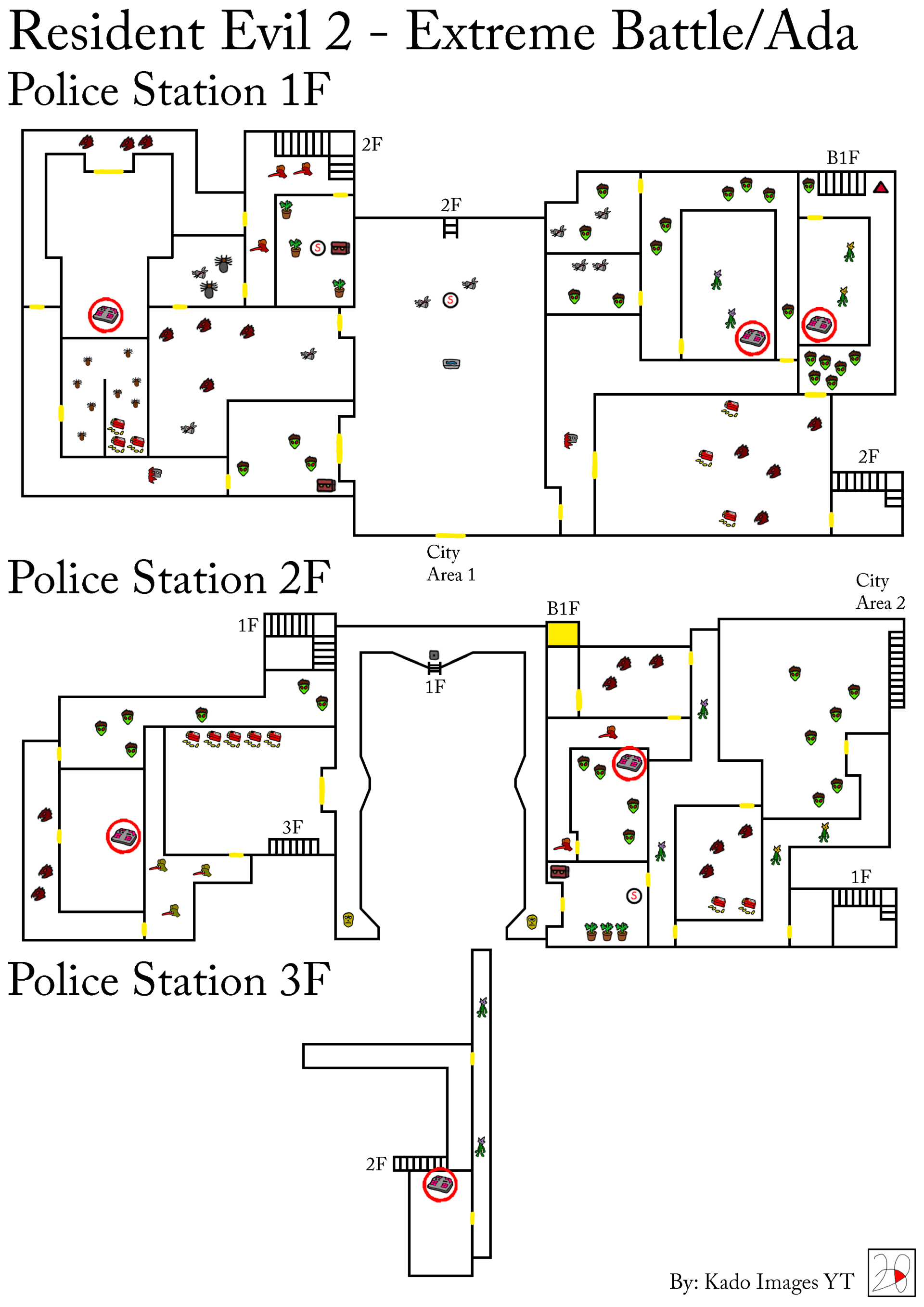 Resident Evil 2 - Extrem Battle - Ada - Police Department 1F, 2F, 3F maps kadoimages