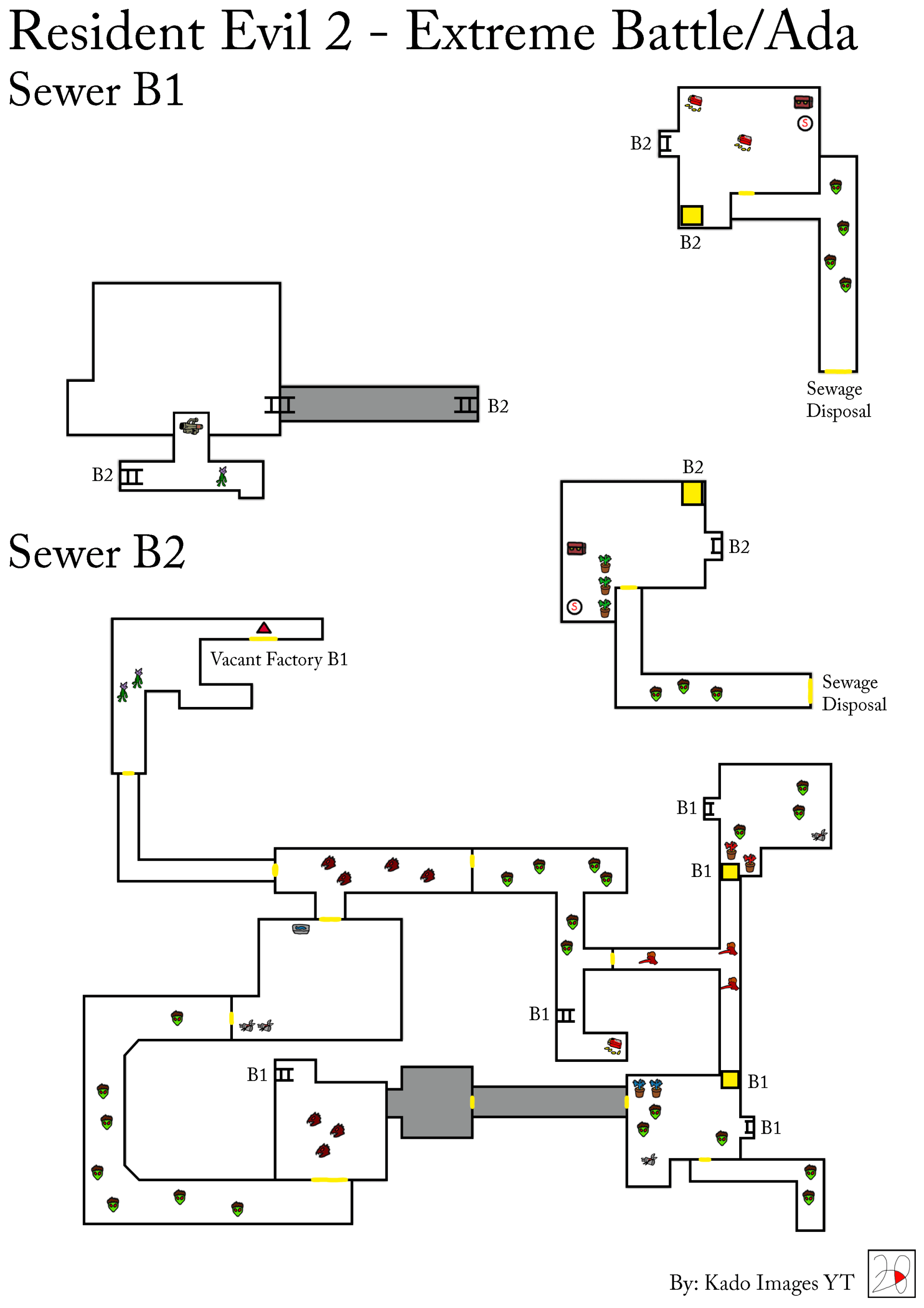 Resident Evil 2 - Extrem Battle - Ada - Sewer B1, B2 maps kadoimages