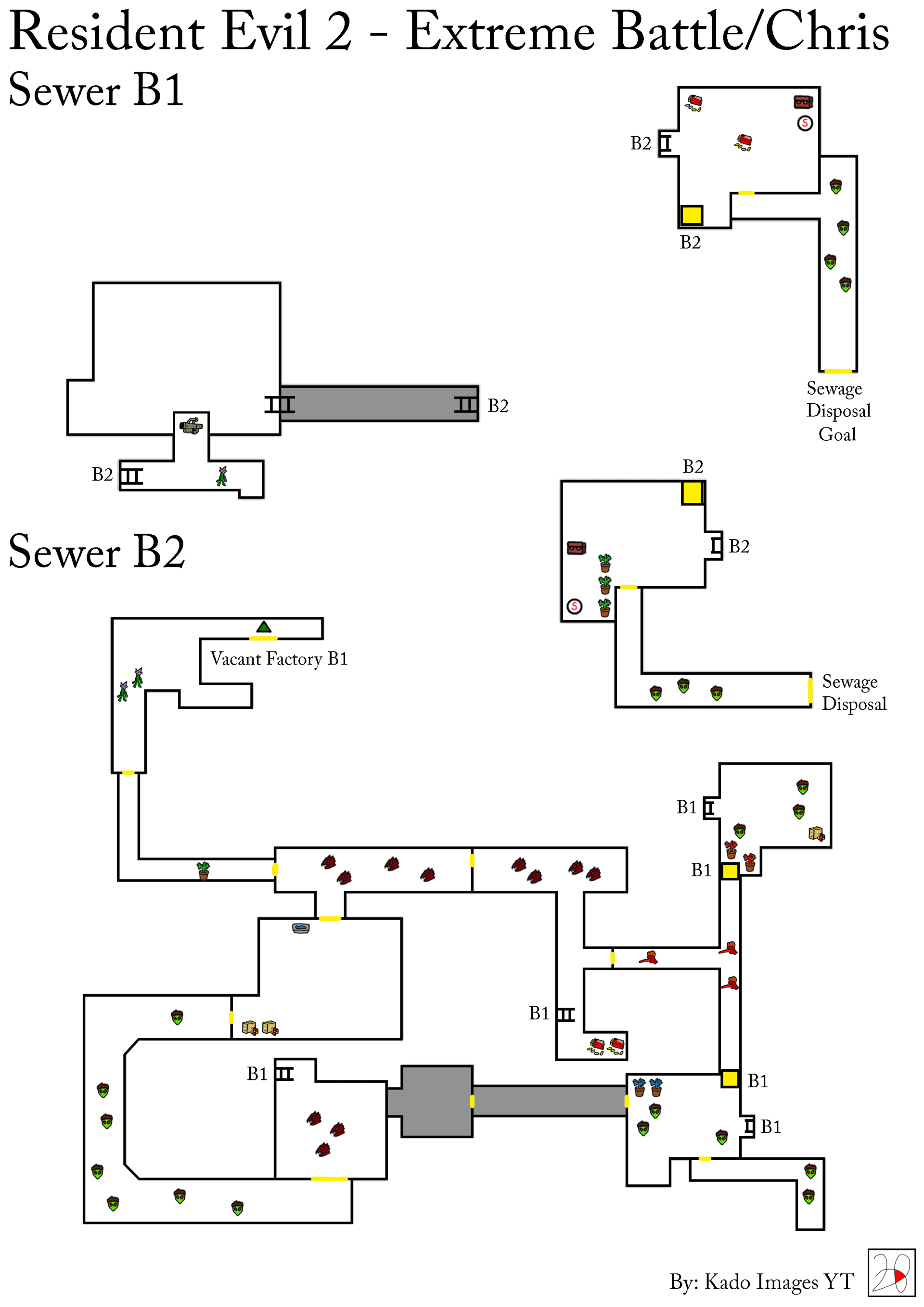 Resident Evil 2 - Extrem Battle - Chris - Sewer B1, B2 maps kadoimages