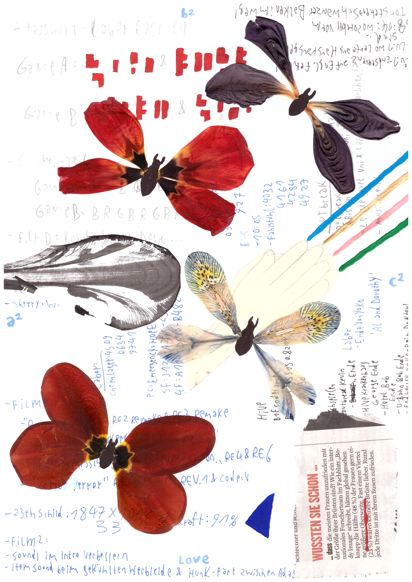 Meine Notizen machen sich selbstständig notes and butterflys kado images acrylmalerei