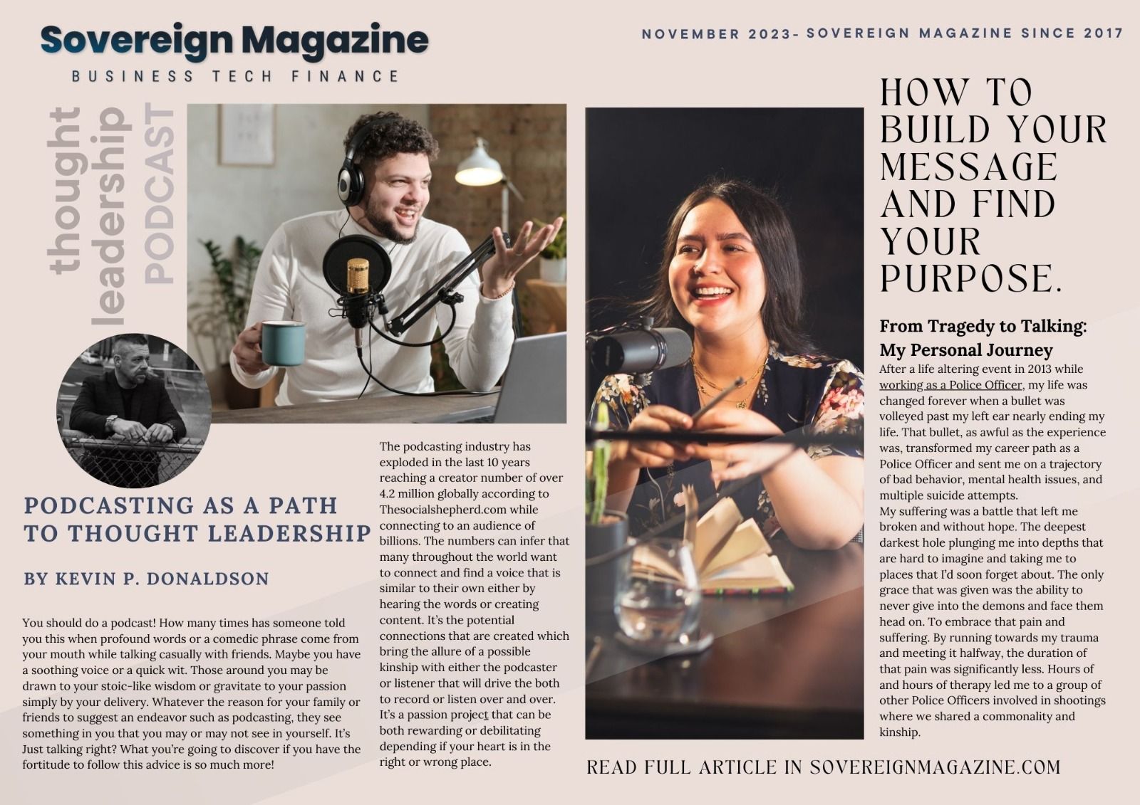 Kevin Donaldson Sovereign Magazine