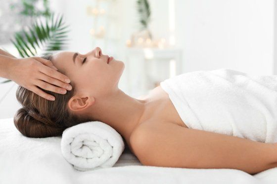 person getting facial